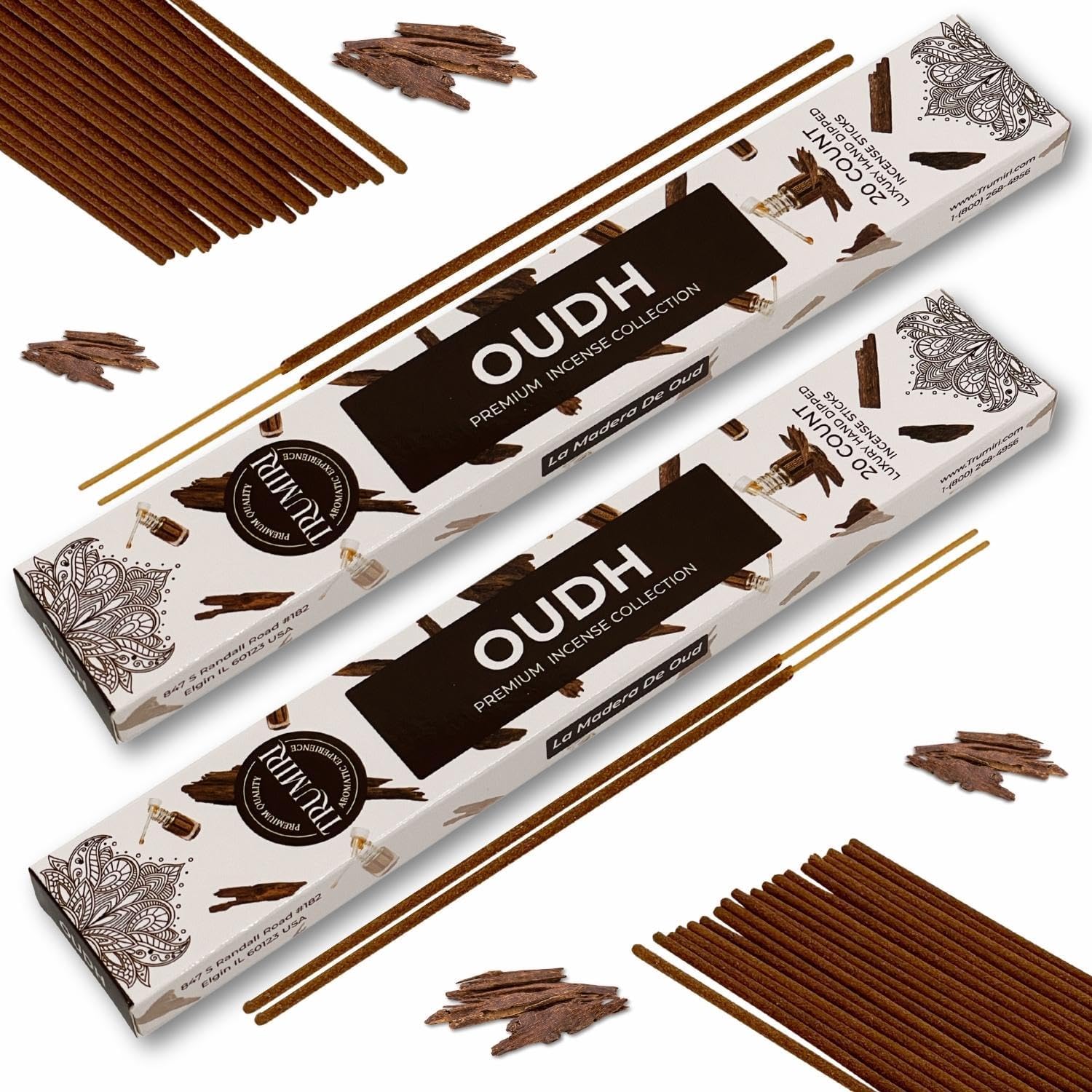 TRUMIRI Oud Incense Sticks - 40 Pieces Dual Pack