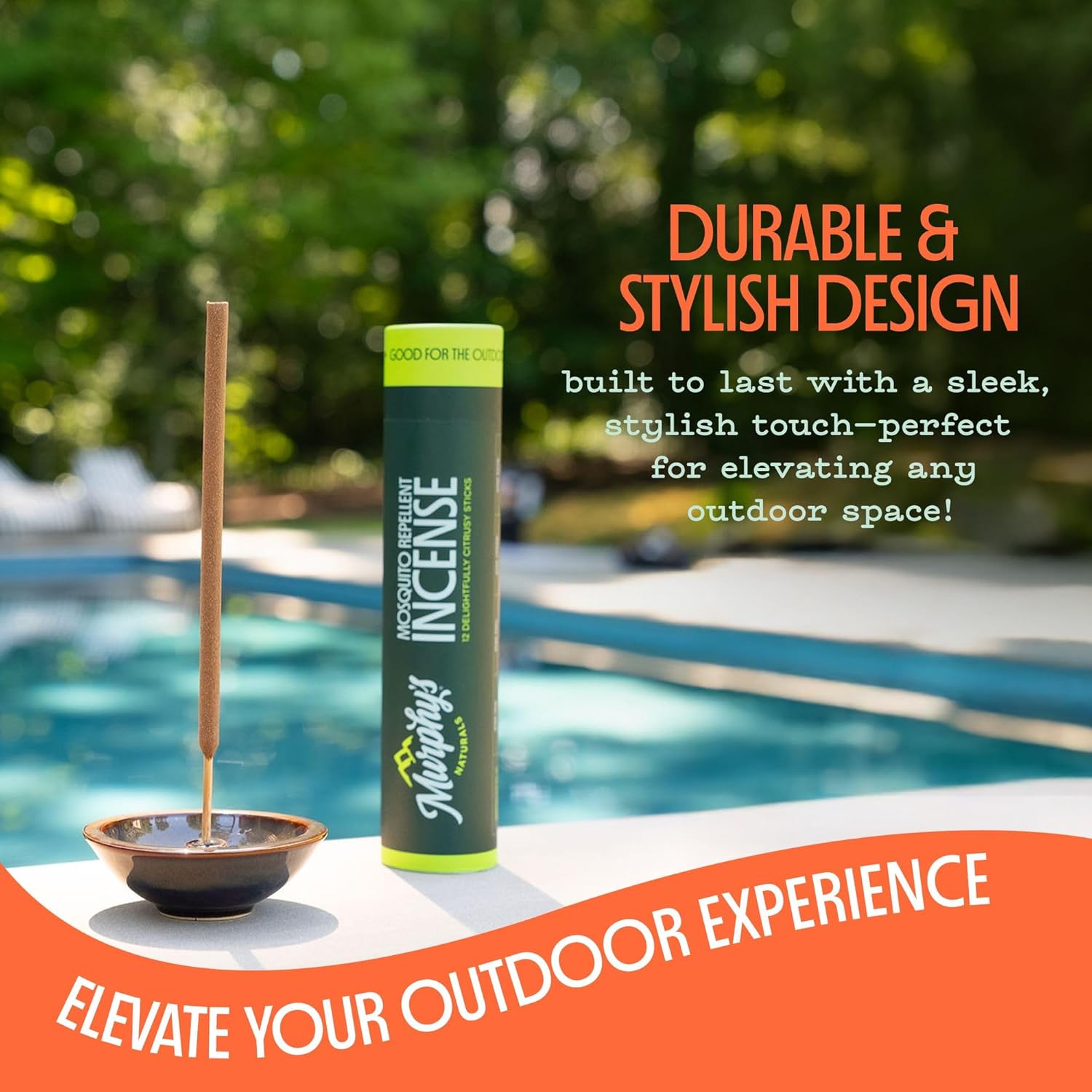 Murphys Naturals Stoneware Incense Stick Holder Forest Green 45 Inch