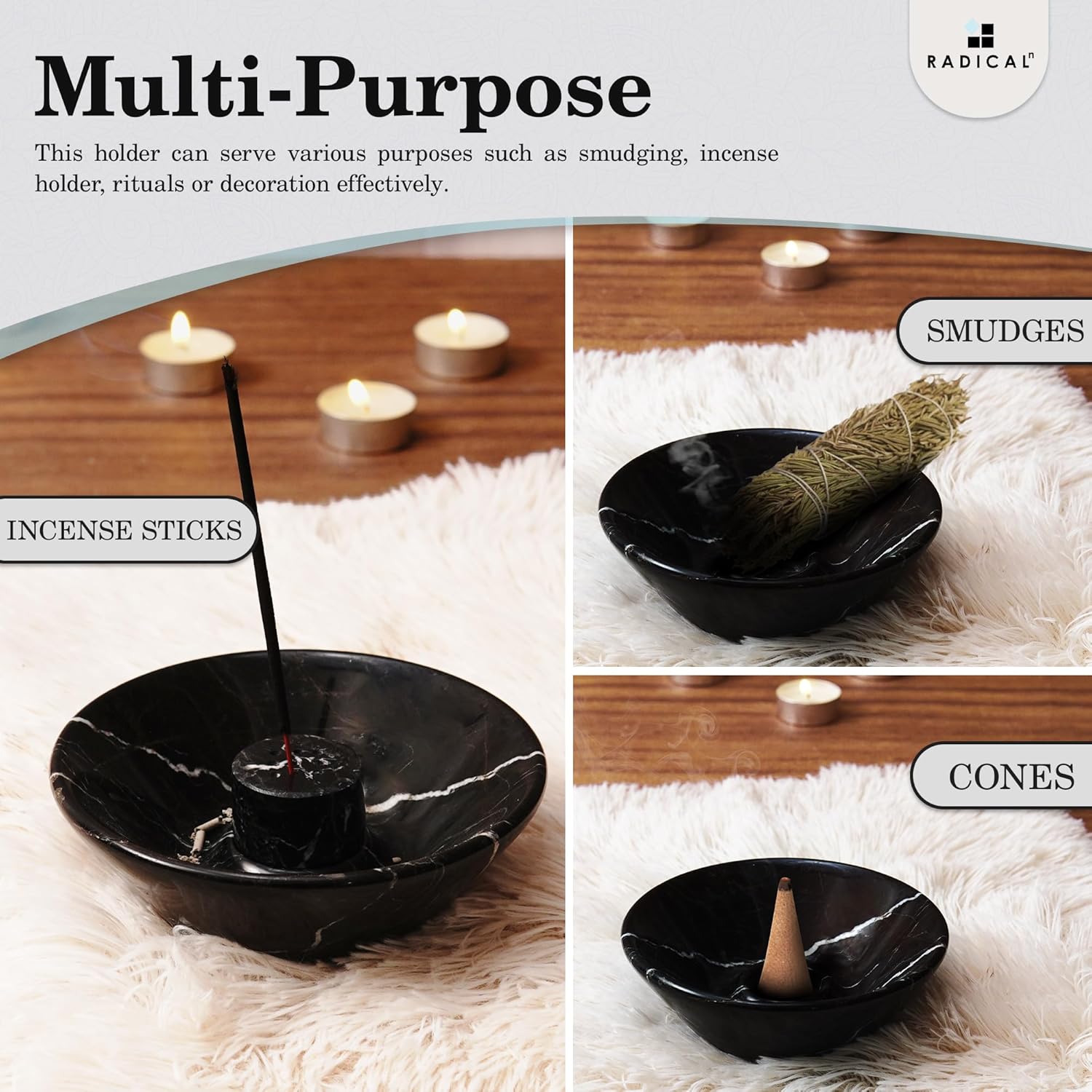Radicaln Marble Incense Holder Set