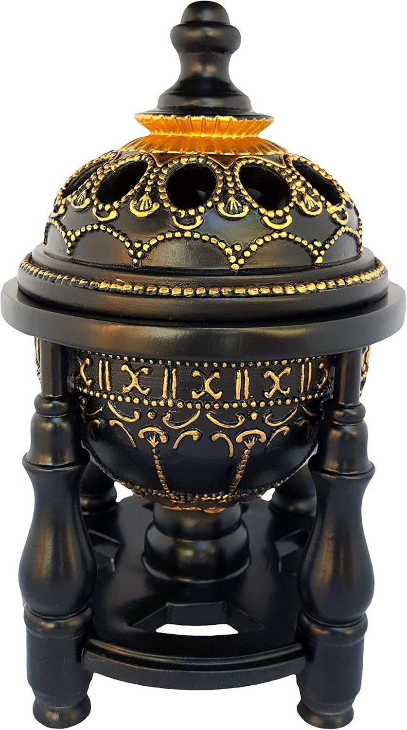 AM Charcoal Incense Burner - 4 Pillar Bakhoor Oud Holder