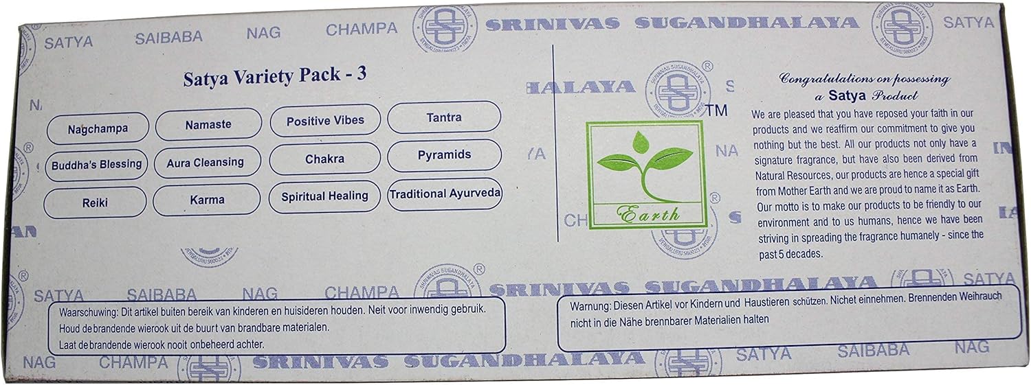 Set of 12 Nag Champa Incense Sticks by Satya