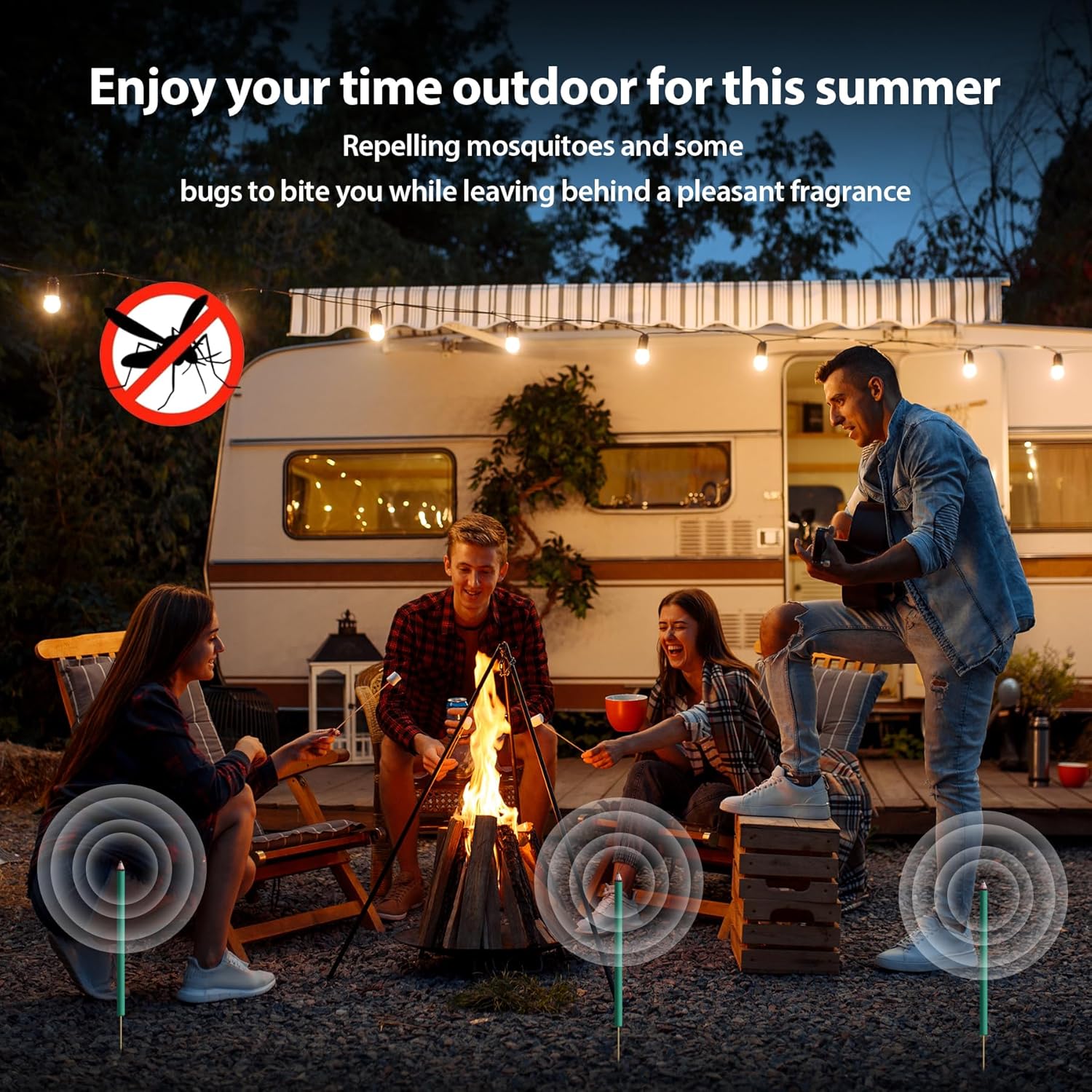 KICKOUTOR Mosquito Repellent Incense Sticks 24PCS DEET Free Natural Citronella Lemongrass Oil