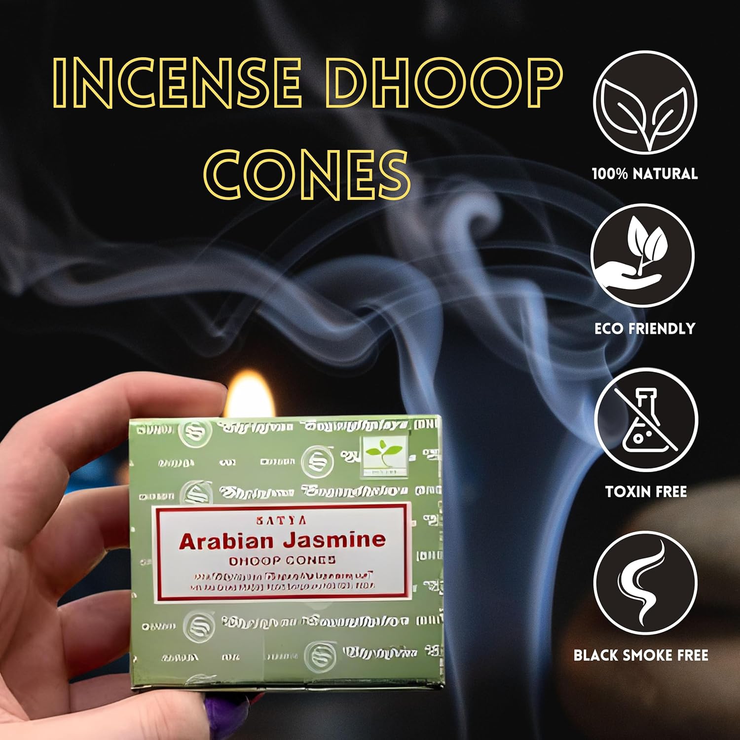 12 Pack Satya Sai Nag Champa Incense Cones Natural Scent for Meditation and Home Aromatherapy