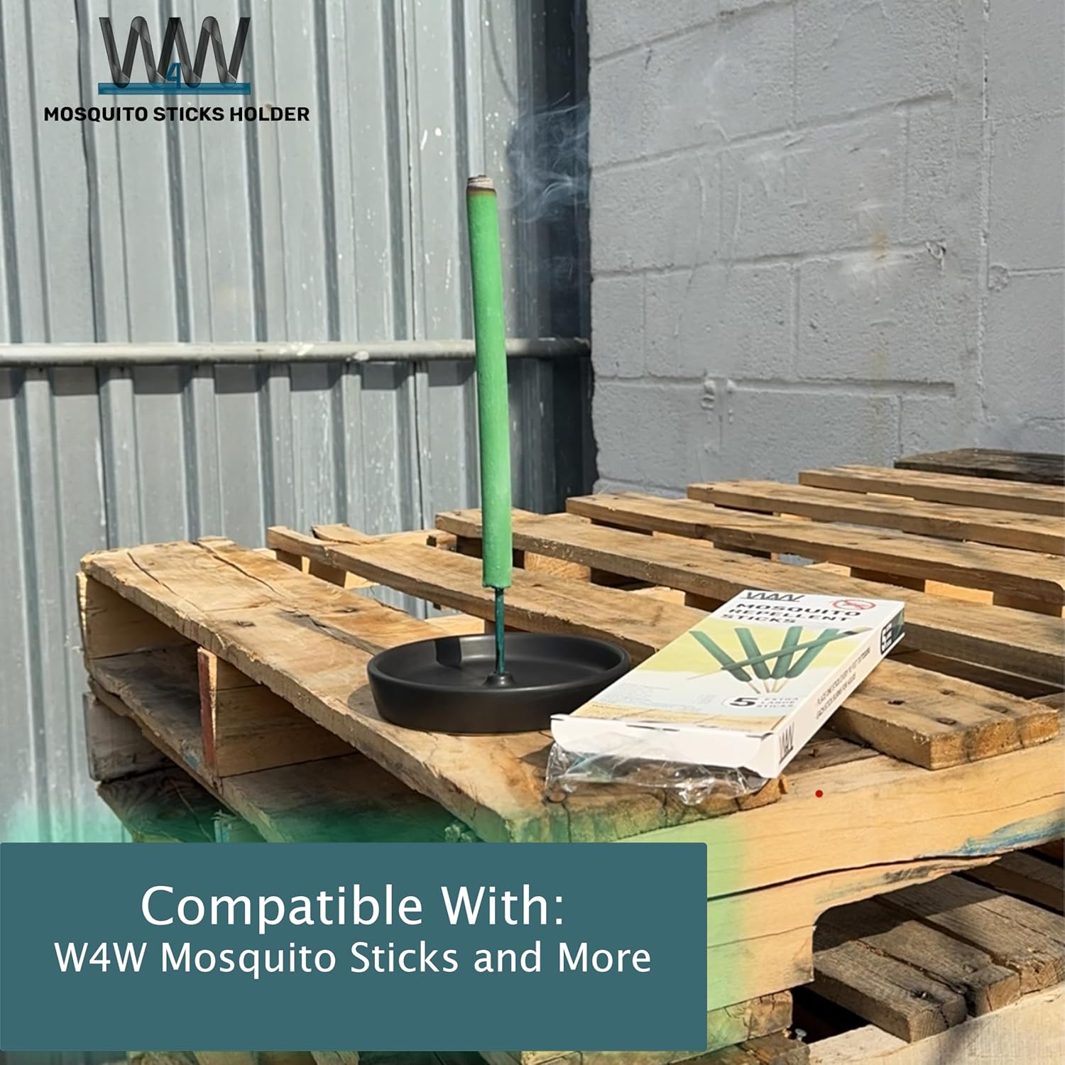 W4W Mosquito Stick Holder - Ceramic Outdoor Indoor Use