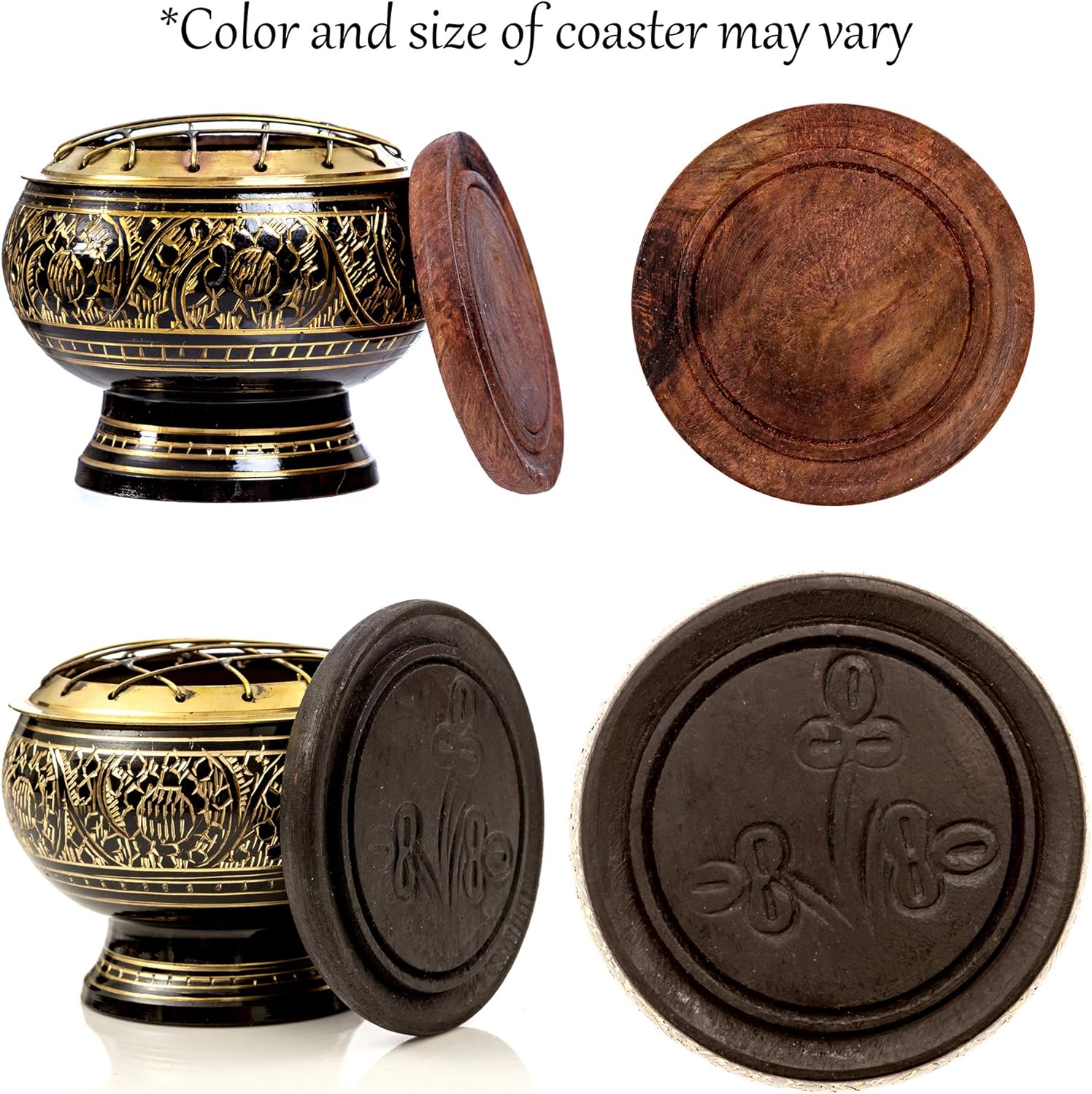 Black Brass Incense Holder - 2 Inch Tall for Resin Cones Meditation