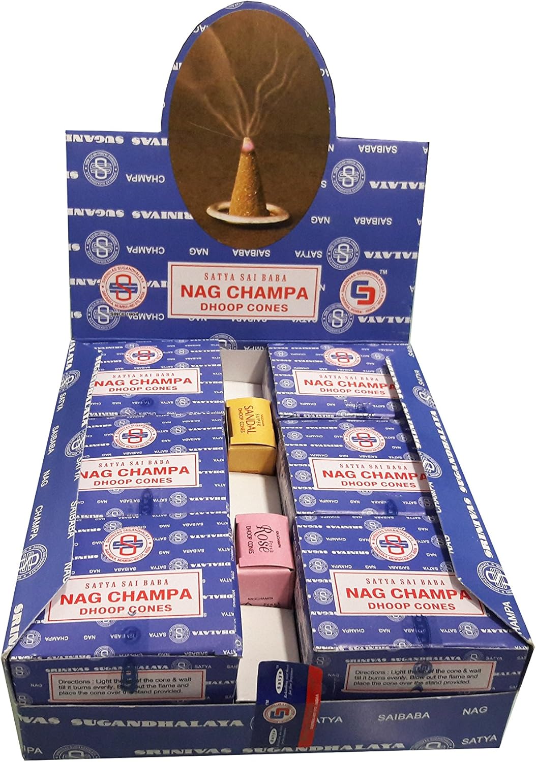 Nag Champa Satya Sai Baba Temple Incense Cones 12 Box