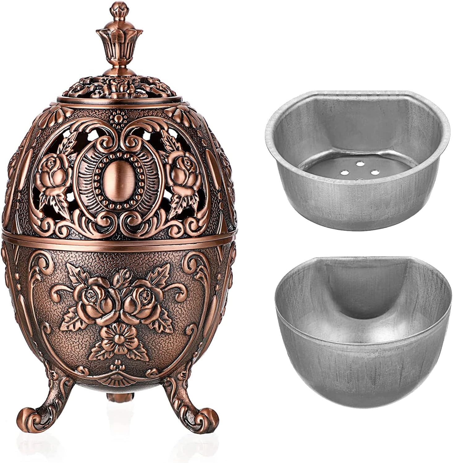 JUXYES Vintage Incense Burner Holder Metal Censer