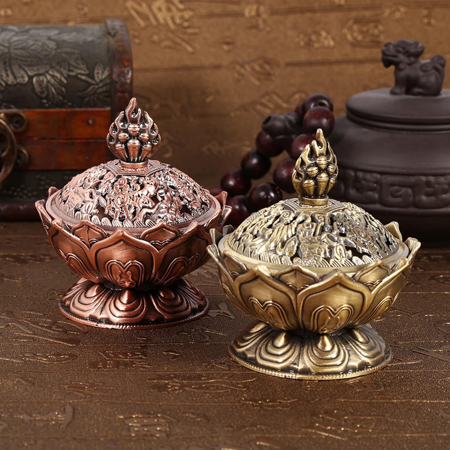 Milltrip Bronze Incense Cone Holder with Antique Design