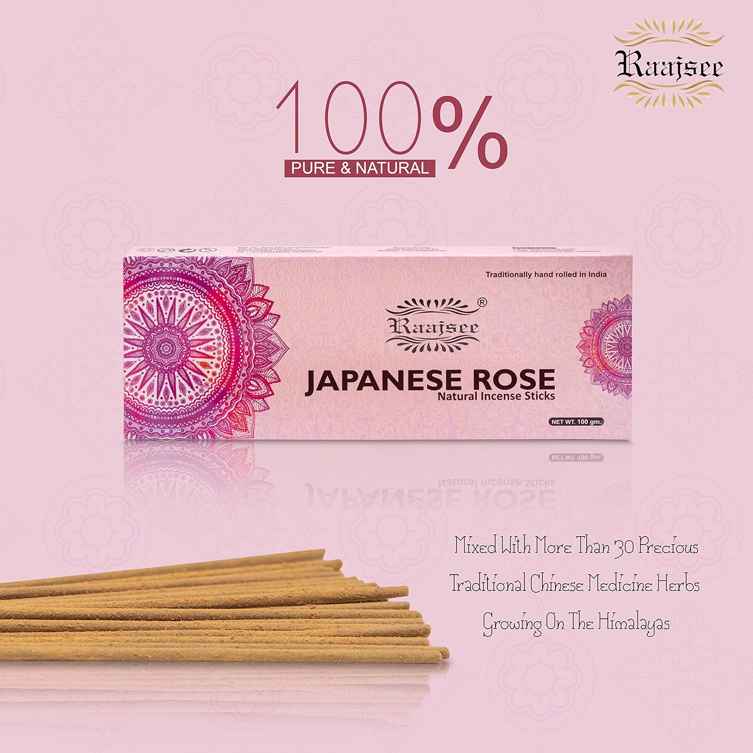 Raajsee Japanese Rose Incense Sticks 100 Gm Pack