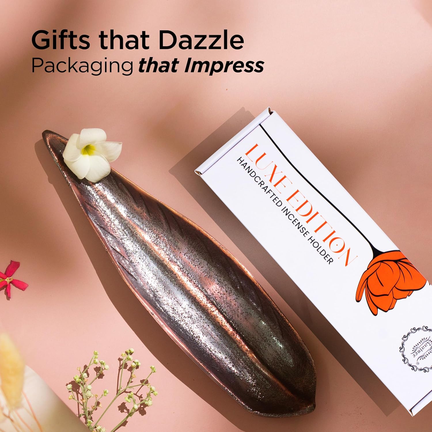 Raajsee Incense Holder Set with Nag Champa Incense Sticks