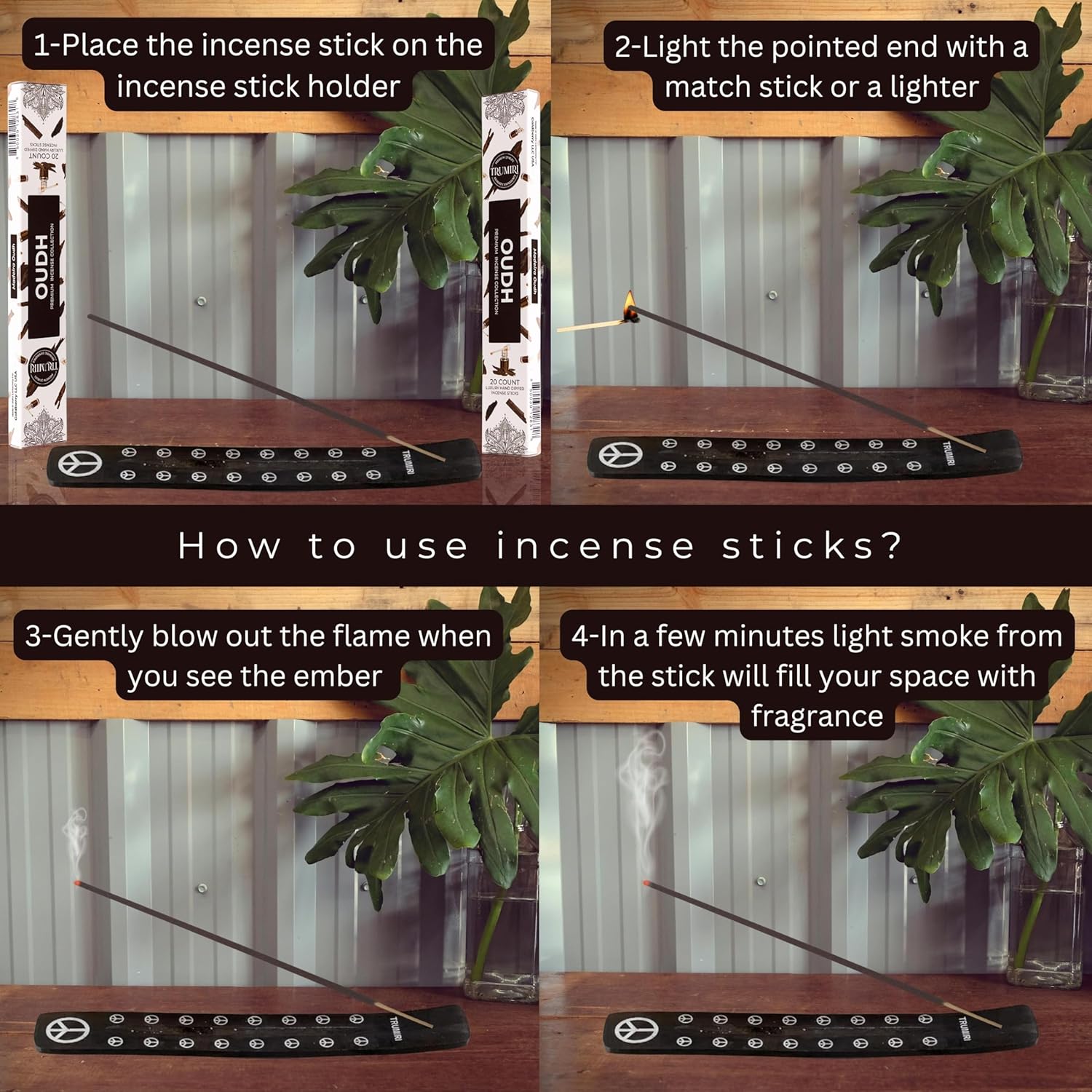 TRUMIRI Oud Incense Sticks - 40 Pieces Dual Pack