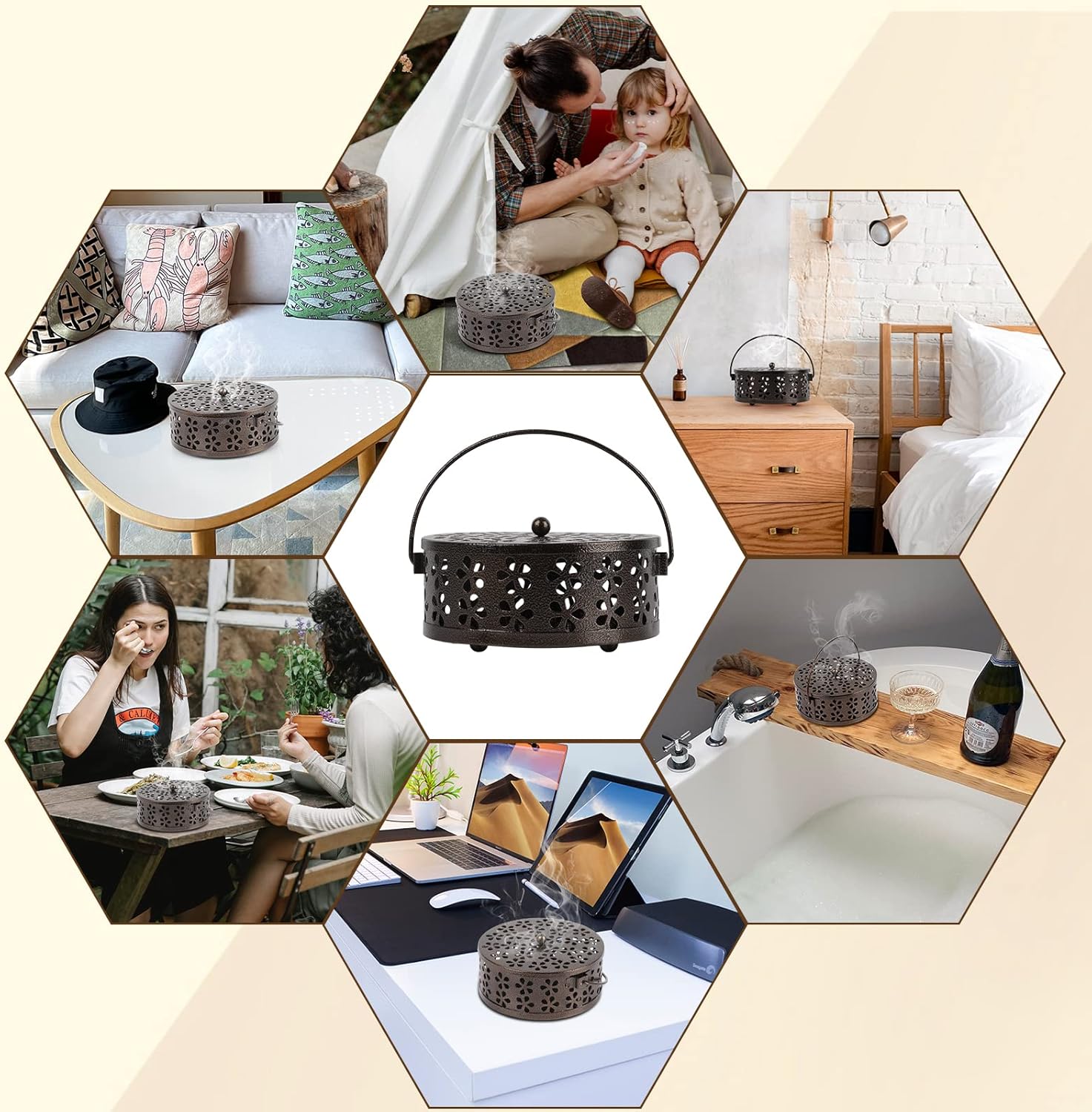 Portable Mosquito Coil Holder with Handle