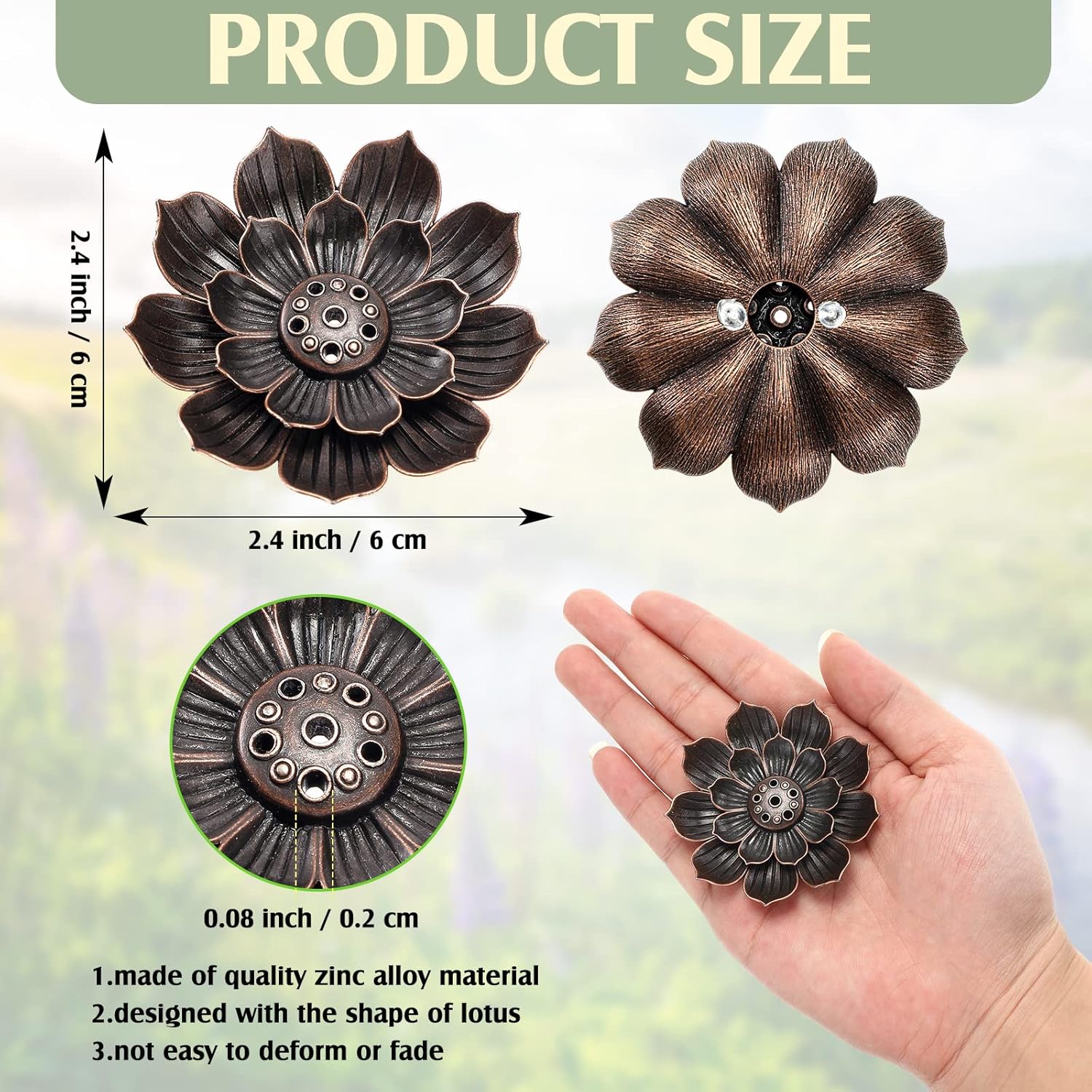 Sumind 30 Piece Brass Lotus Incense Holder Set