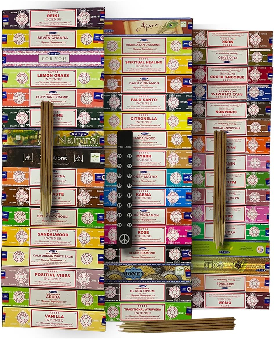 Satya Incense Sticks Variety Pack with Holder