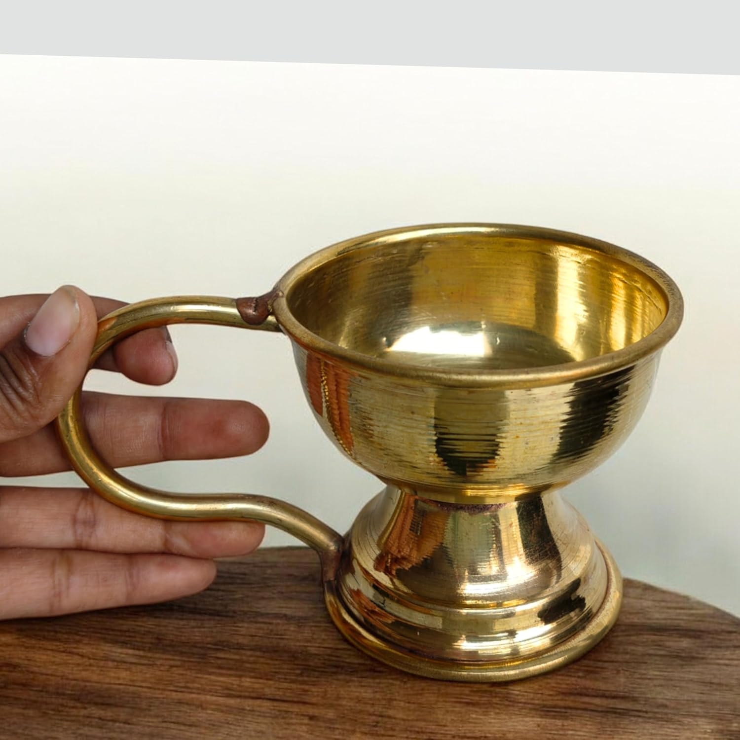 Traditional Brass Dhoop Dani with Handle 5 Inch Incense Holder