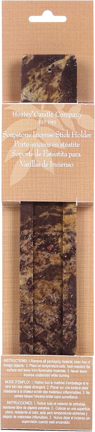 Hosley 105-Inch Hand-Carved Stone Incense Stick Holder