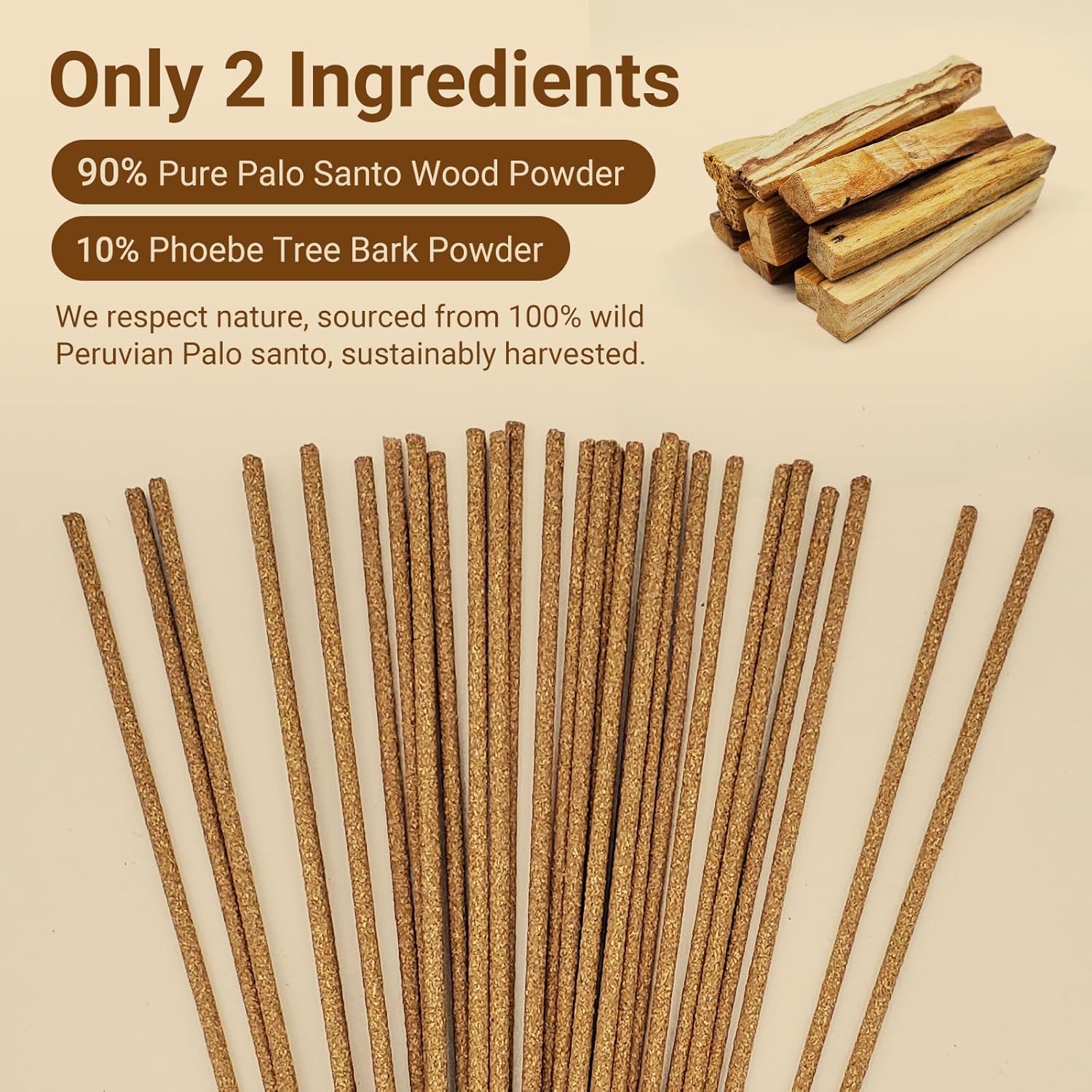 Palo Santo Incense Sticks 30 Count Natural Peruvian