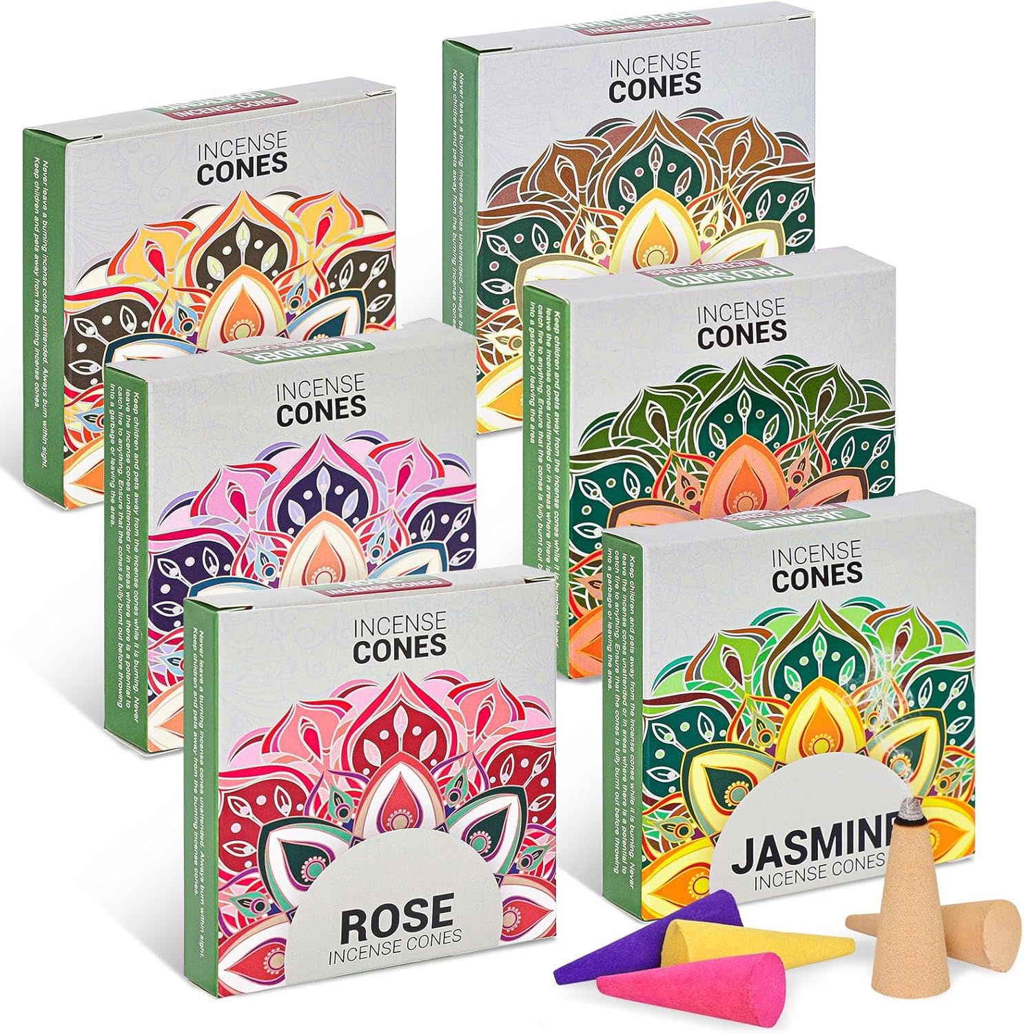 Incense Cones Variety Pack 6 Scents Relaxation