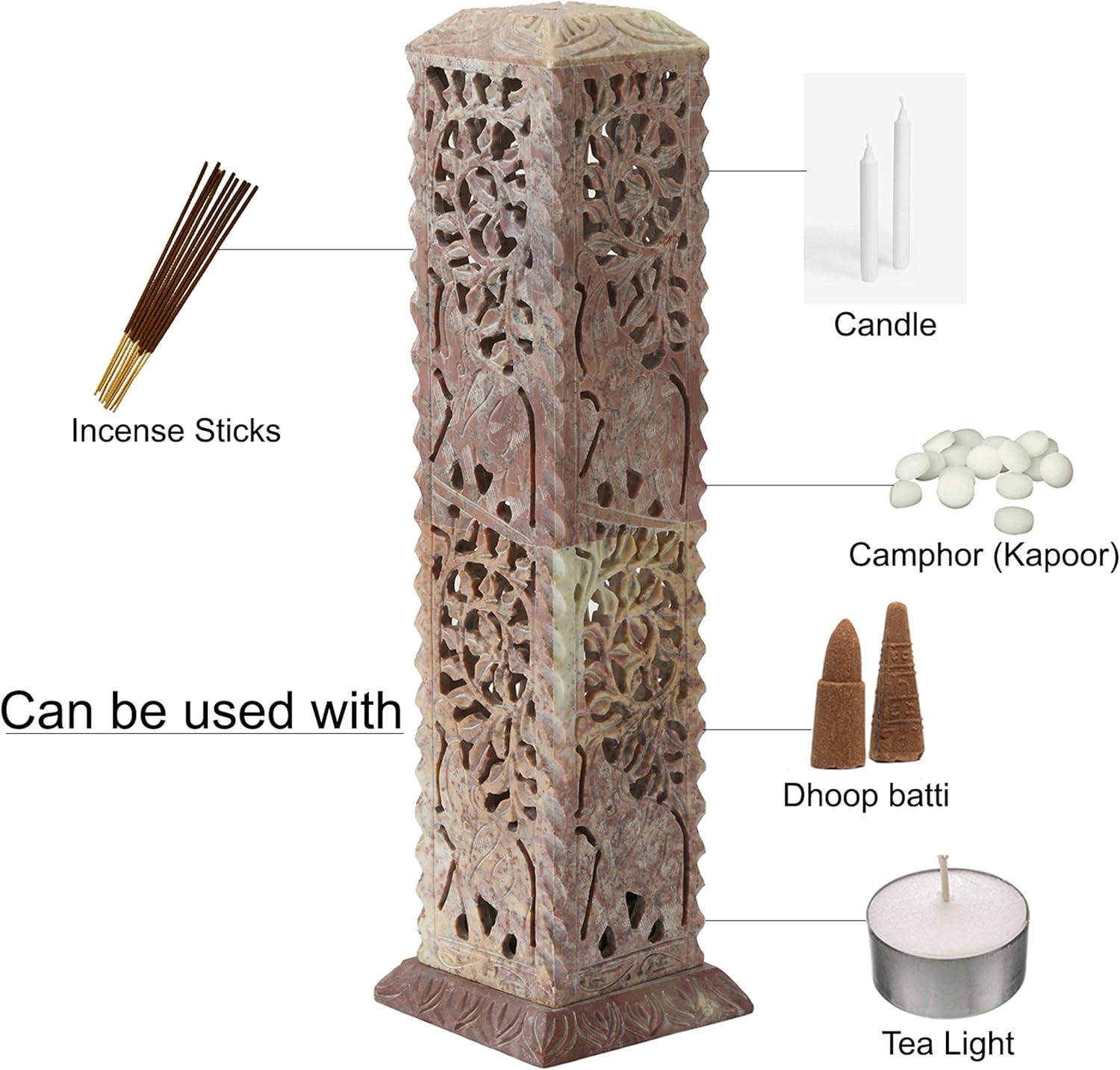 Carry Me Handmade Marble Soapstone Incense Holder