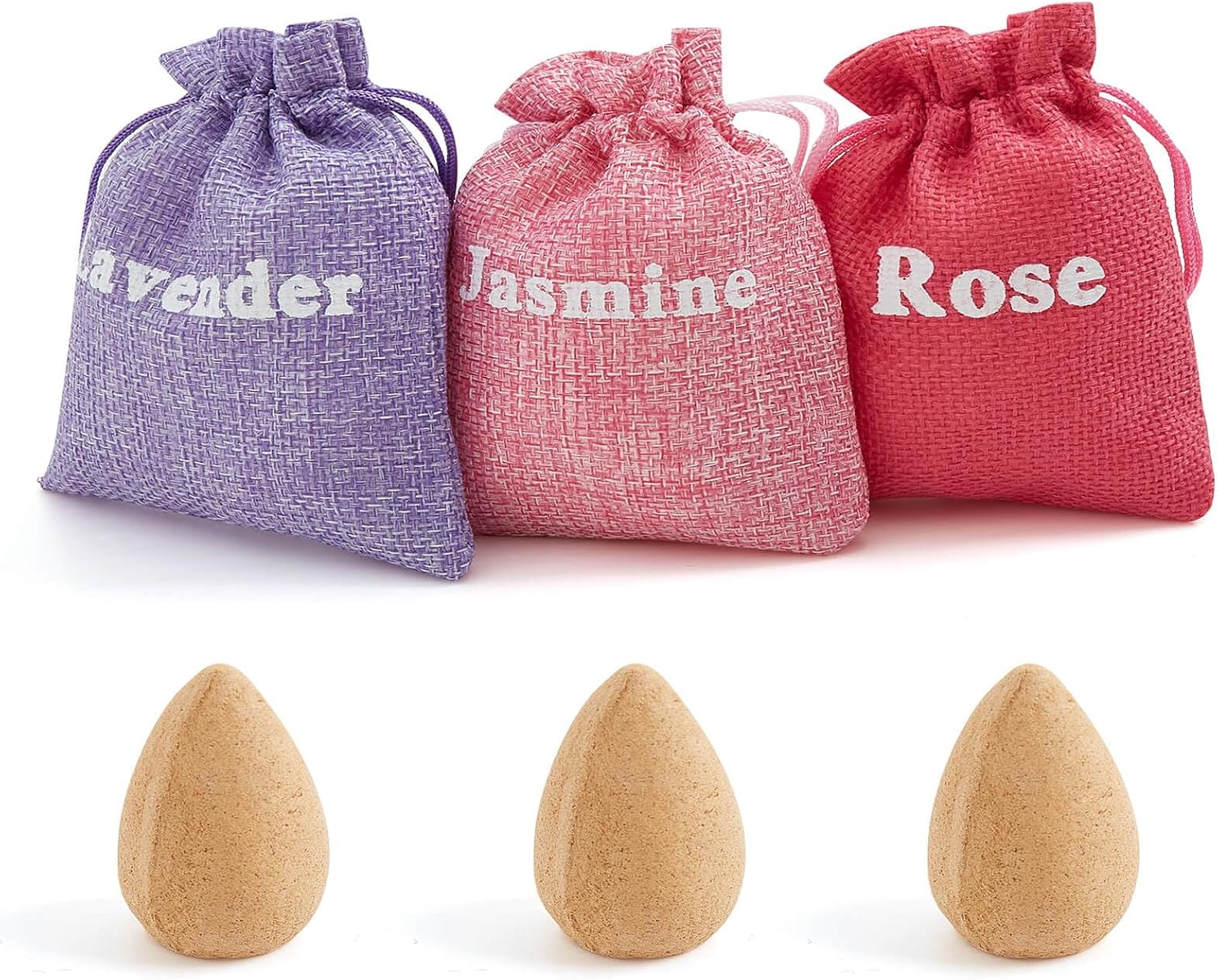 Backflow Incense Cones Set of 6 Lavender Jasmine Ocean Sandalwood White Sage Rose