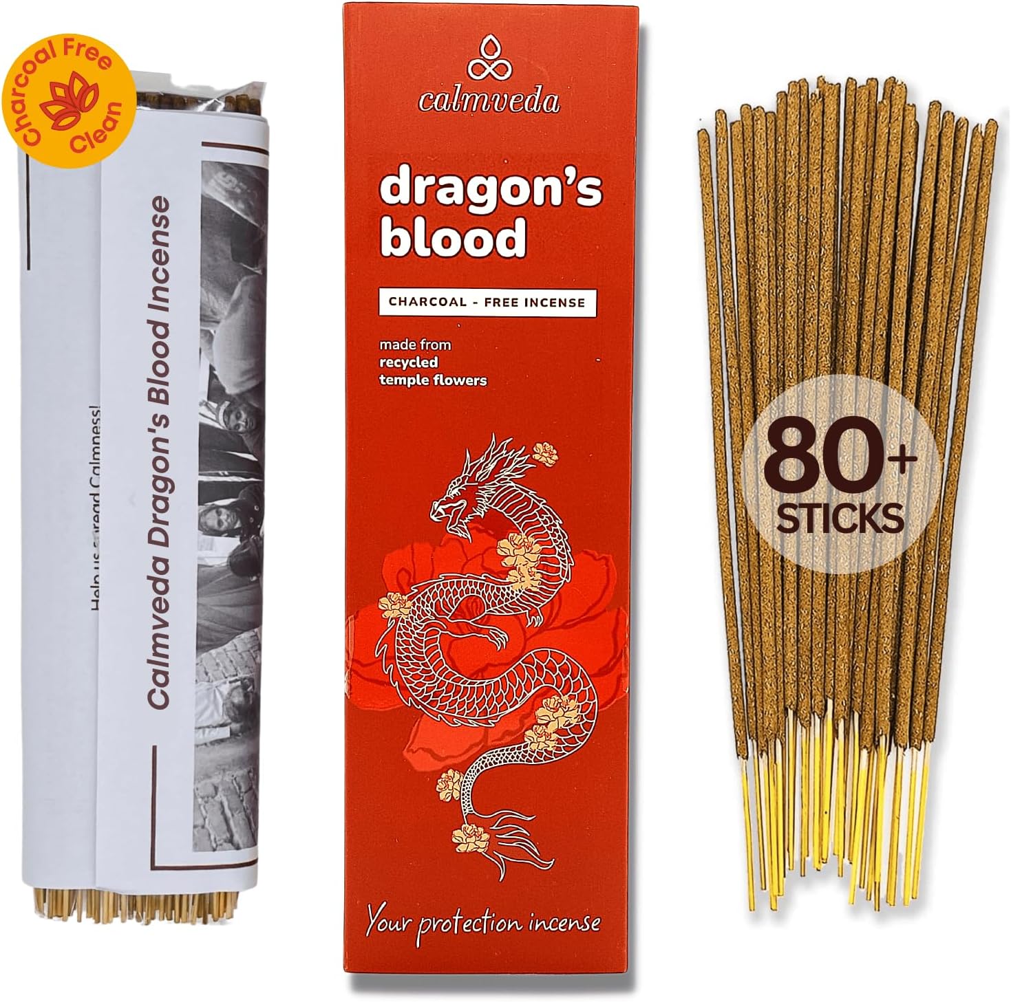 Calmveda Peru Dragons Blood Incense Sticks 80 Count