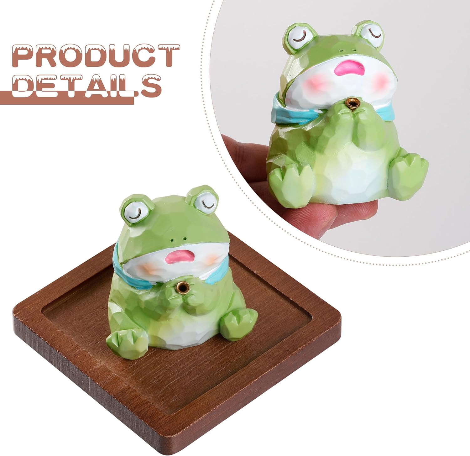 Lionpower Resin Frog Incense Holder with Burner and Ash Catcher