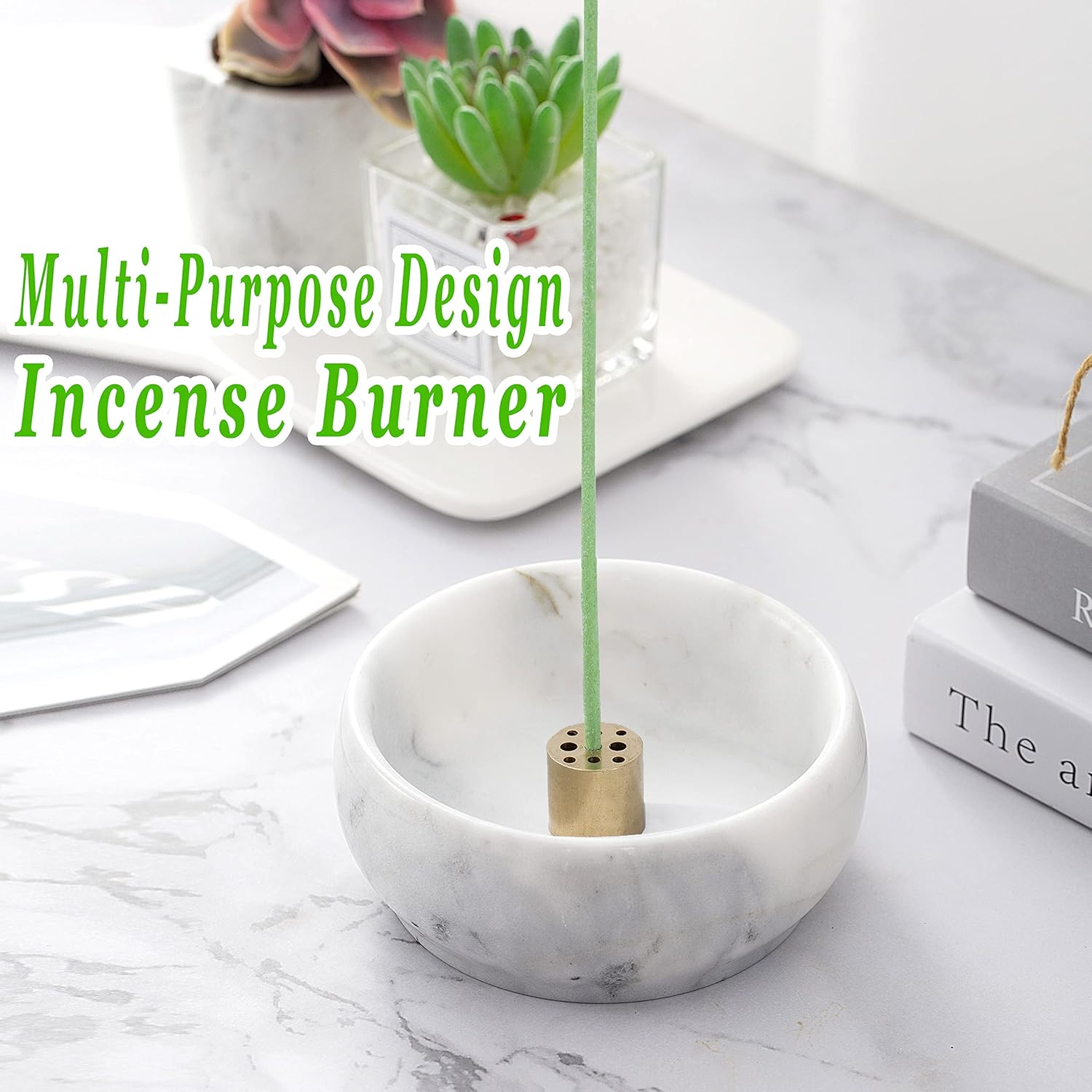 Natural Marble Incense Holder with 9 Holes 1