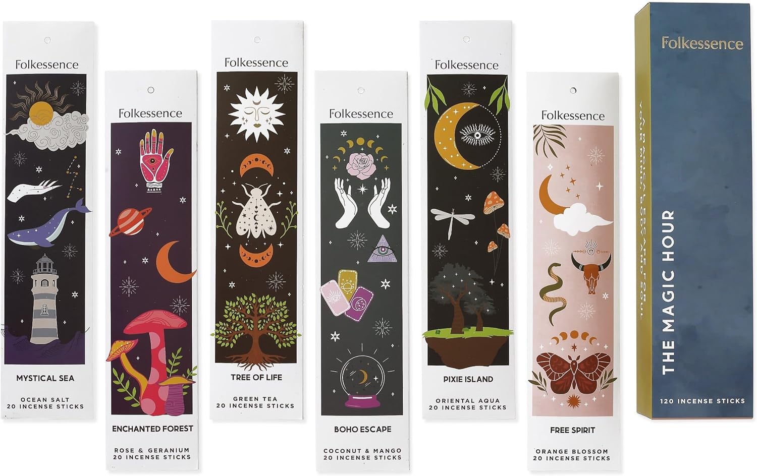 Folkulture Incense Sticks Set of 6 with 120 Sticks