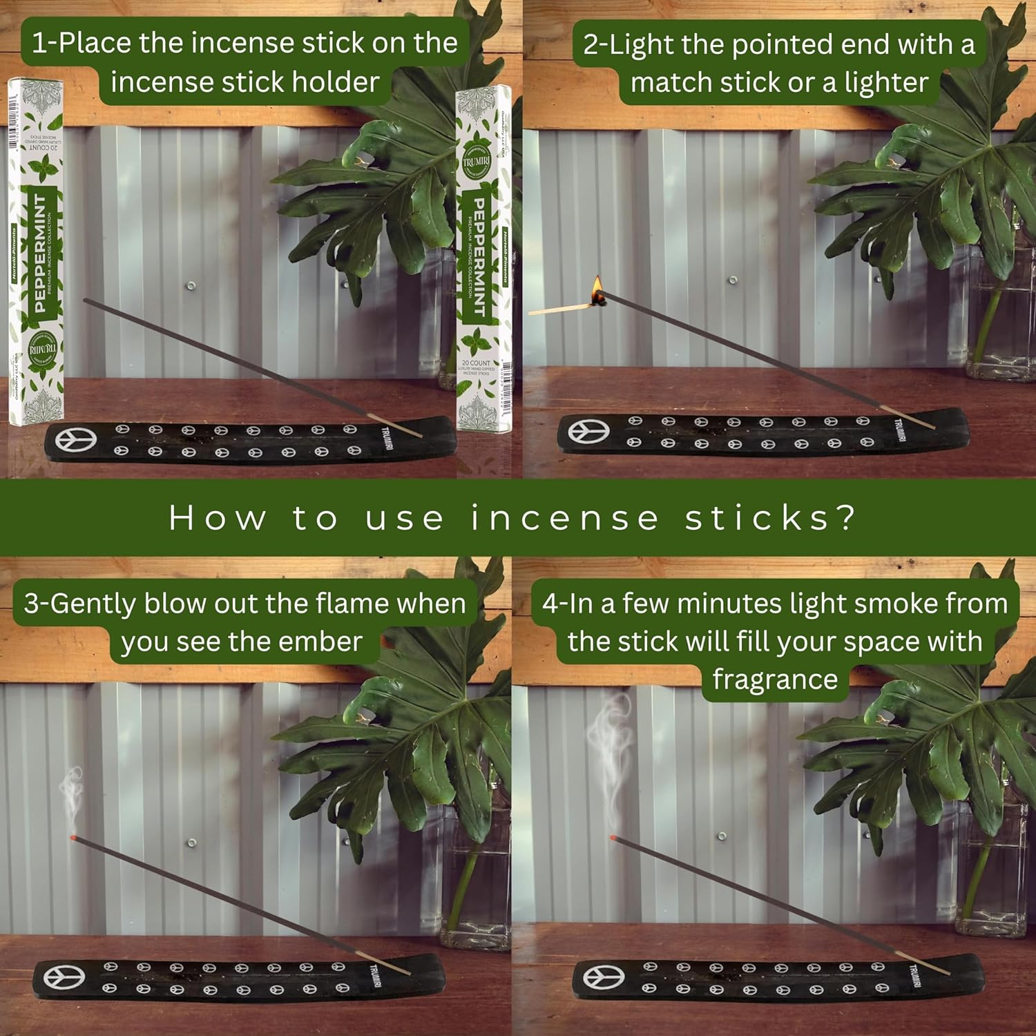 Peppermint Incense Sticks - 40 Sticks Dual Pack