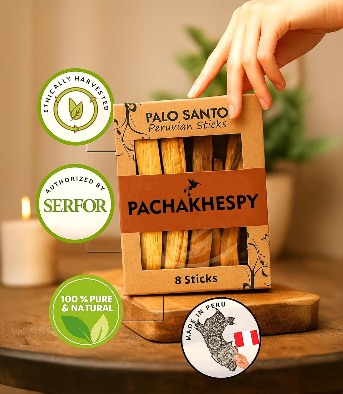 Pachakhespy Palo Santo Premium Sticks 8 Pack