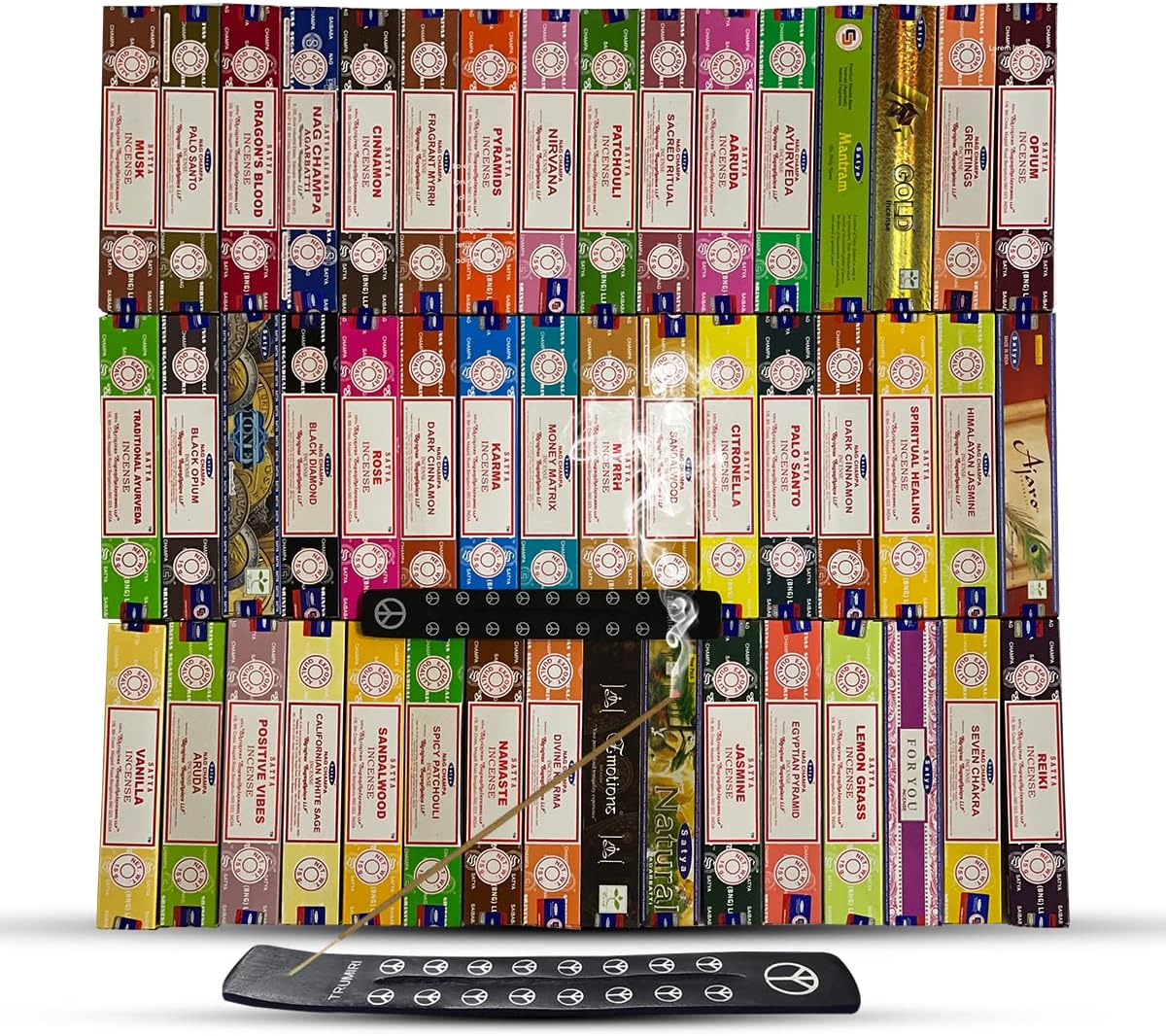 Satya Incense Sticks Variety Pack with Holder