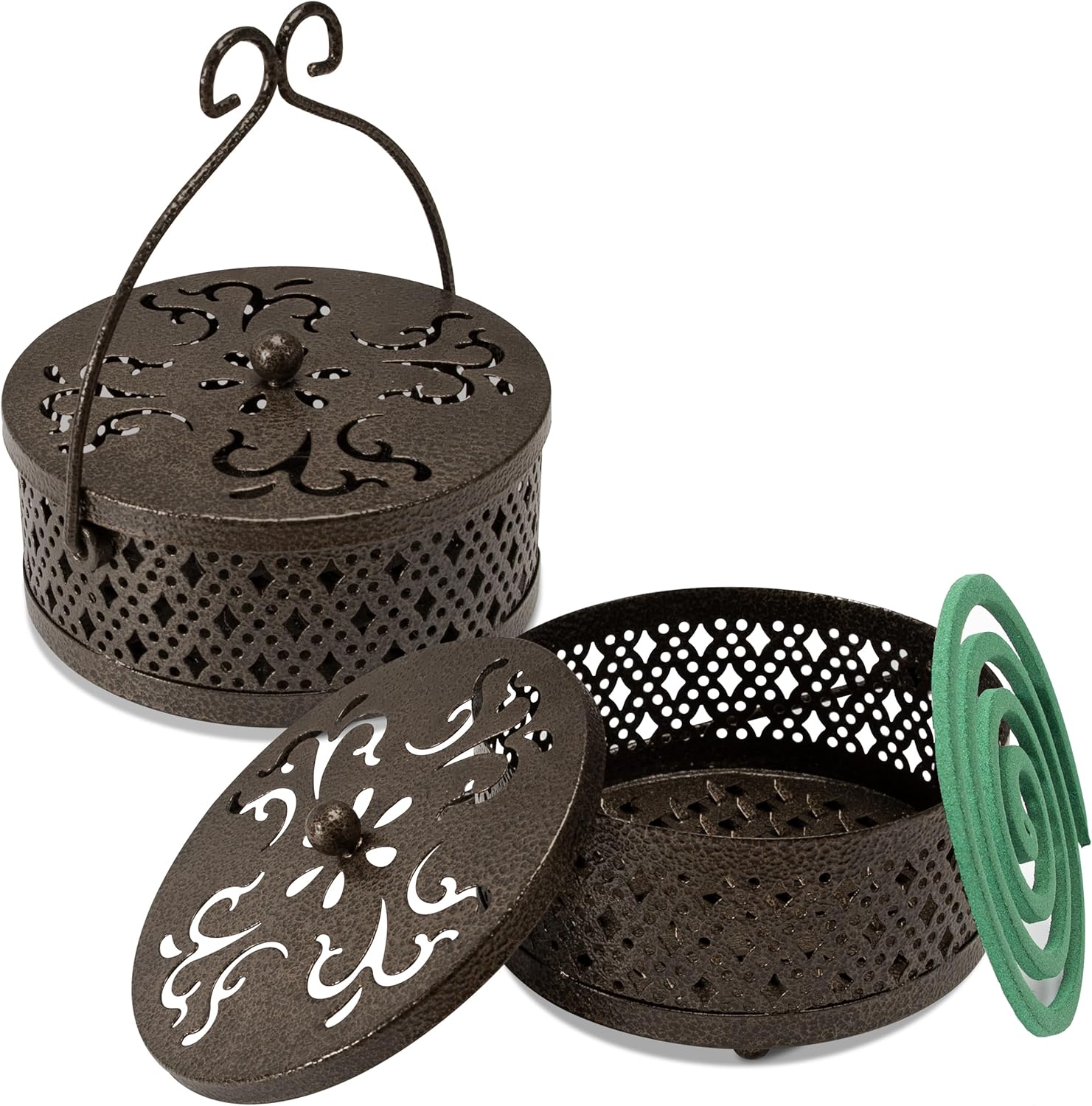 MyLifeUNIT Mosquito Coil Holder 2 Pack Brown