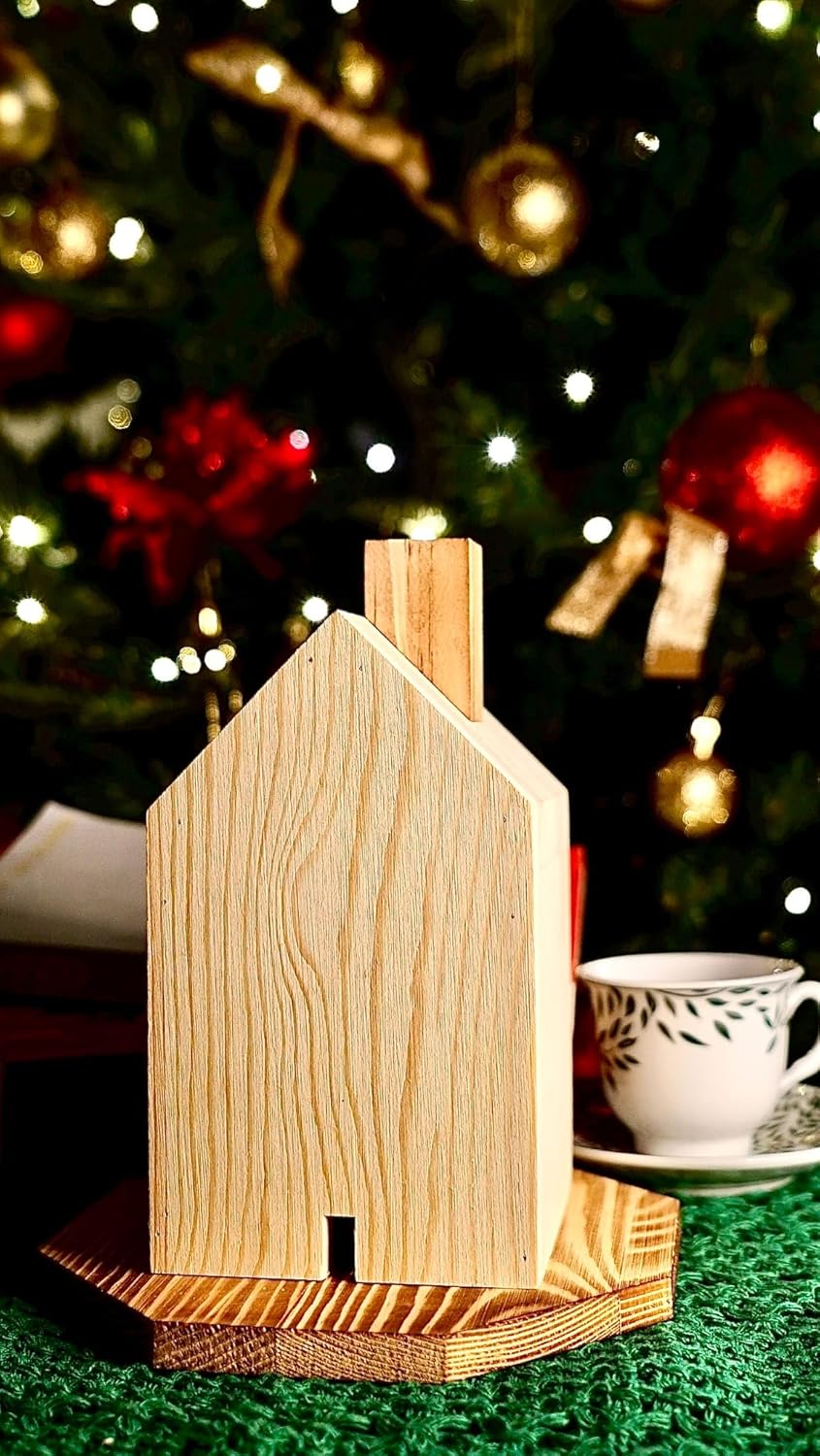 Premium Wooden House-Shaped Incense Holder for Meditation and Home Decor