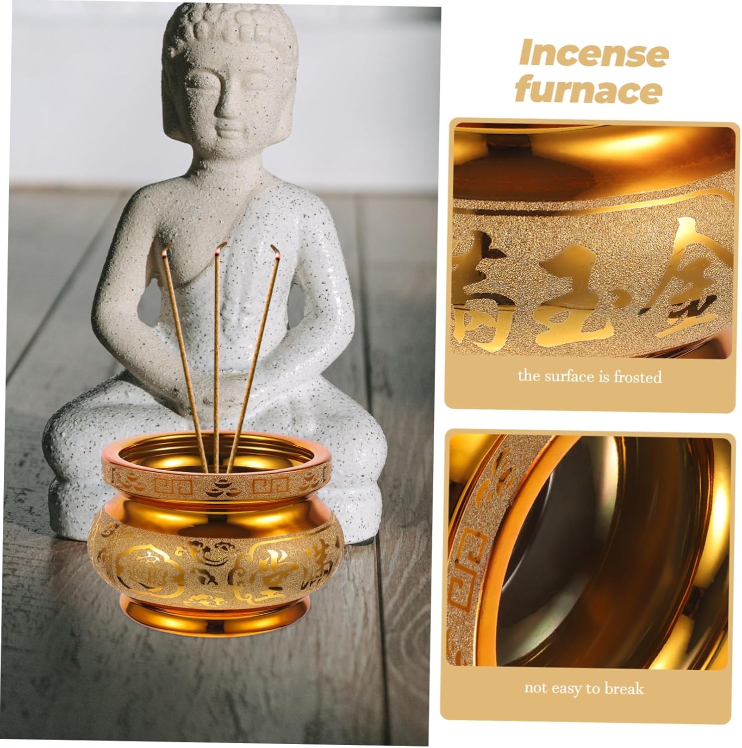 Amosfun Buddha Ceramic Incense Burner for Home and Meditation