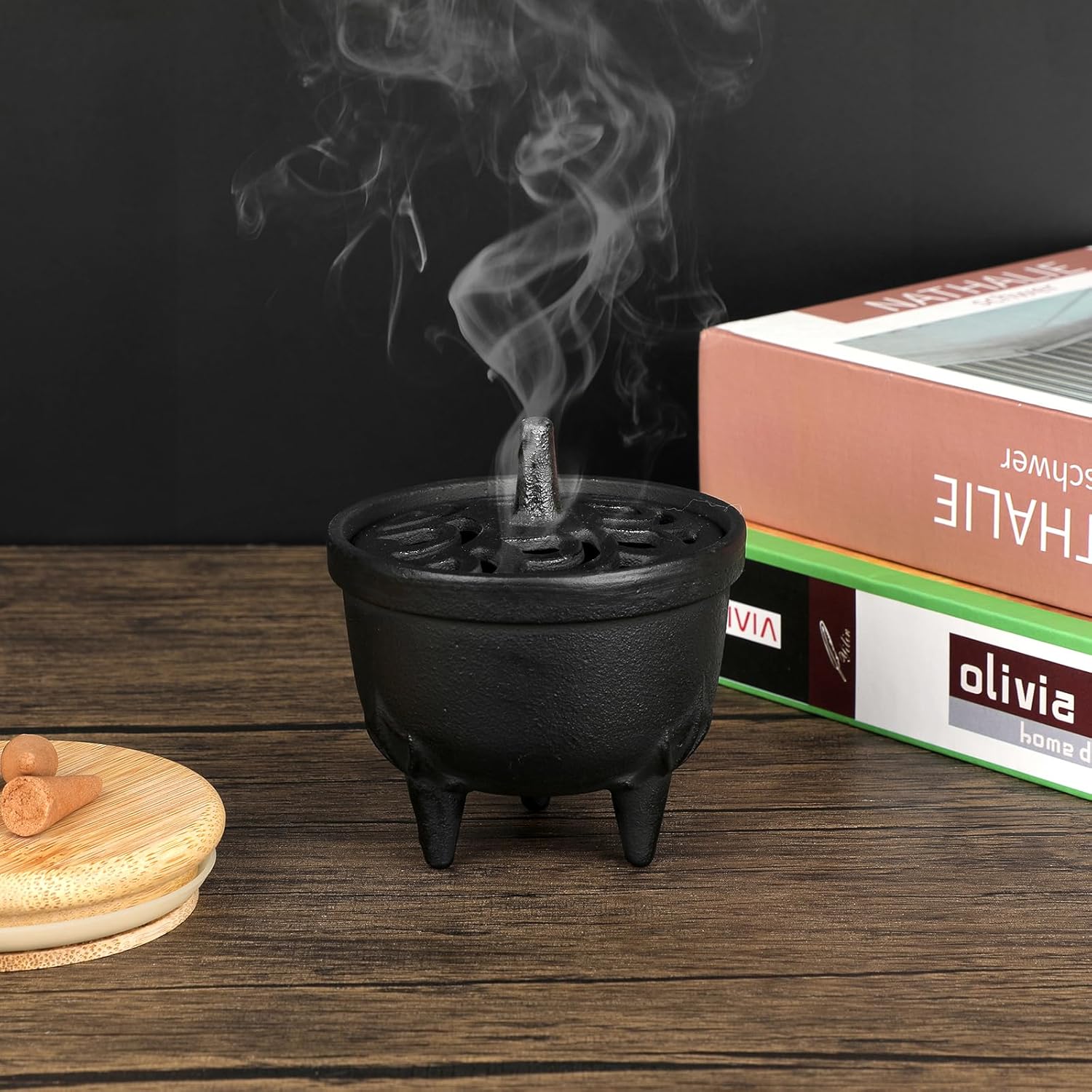 JUXYES Vintage Cast Iron Incense Burner