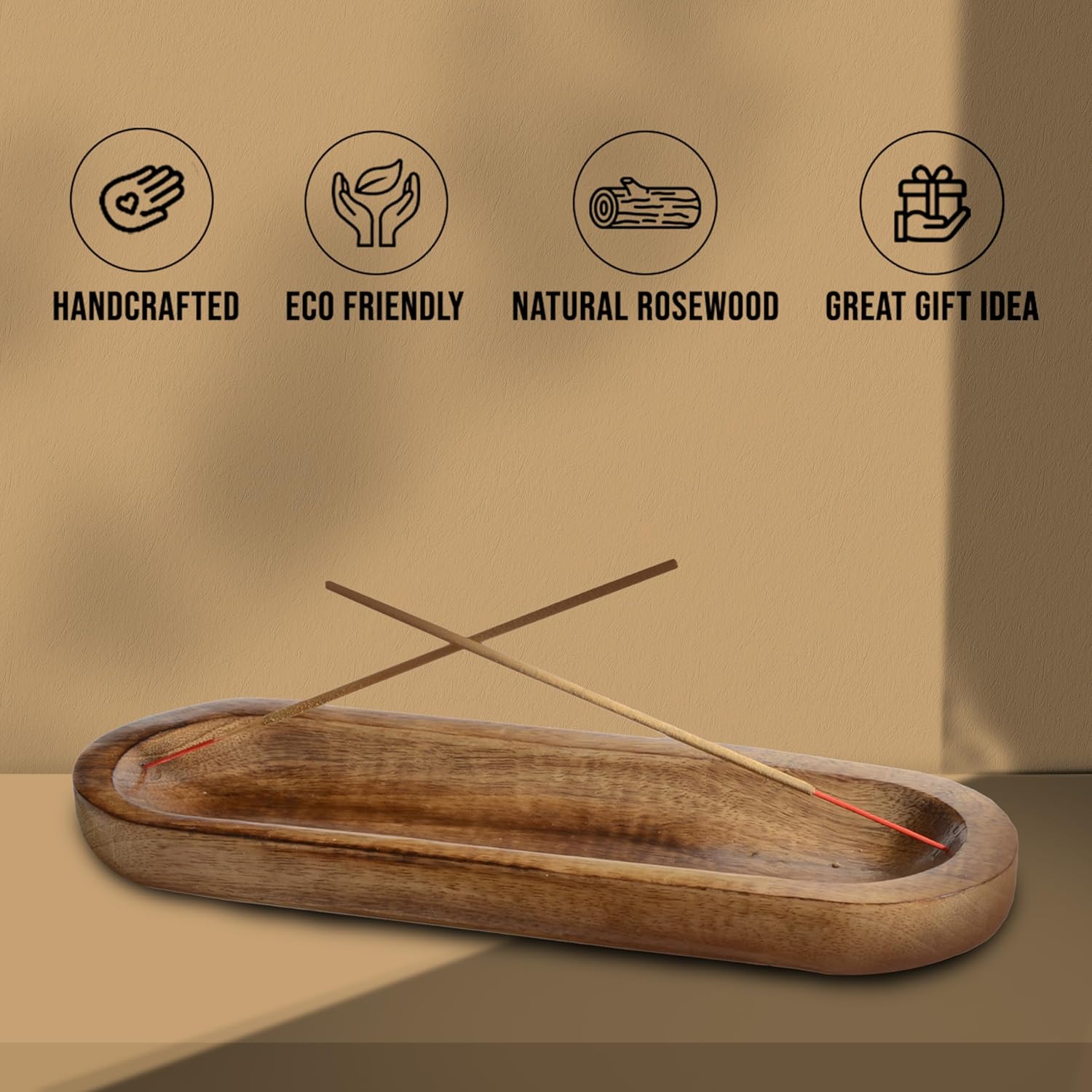 Raajsee Wooden Incense Holder - 12x5 Inch Ash Catcher
