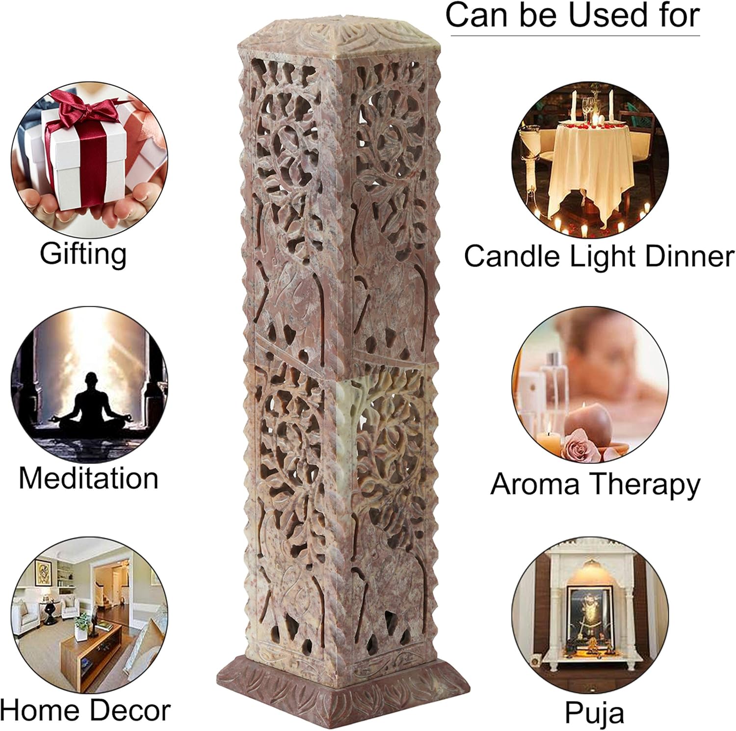 Carry Me Handmade Marble Soapstone Incense Holder