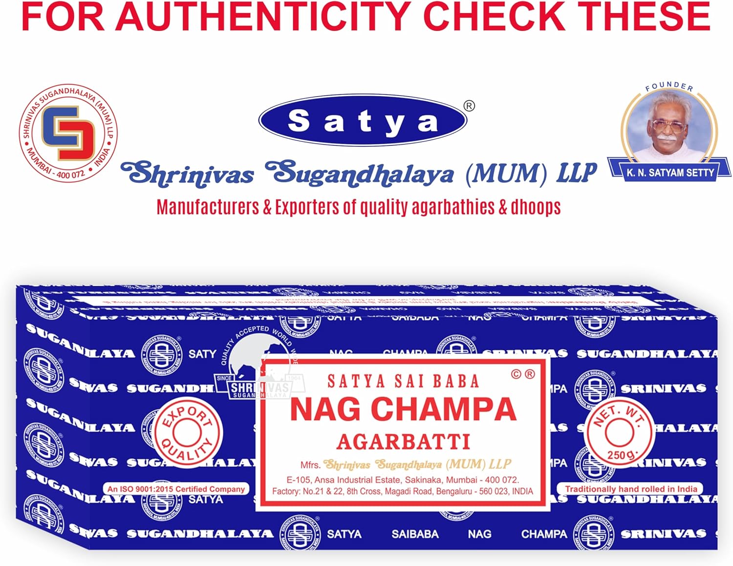 Satya Sai Baba Nag Champa Incense Sticks 250g
