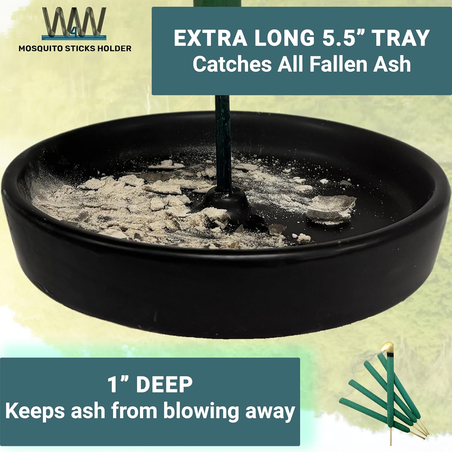 W4W Mosquito Stick Holder - Ceramic Outdoor Indoor Use
