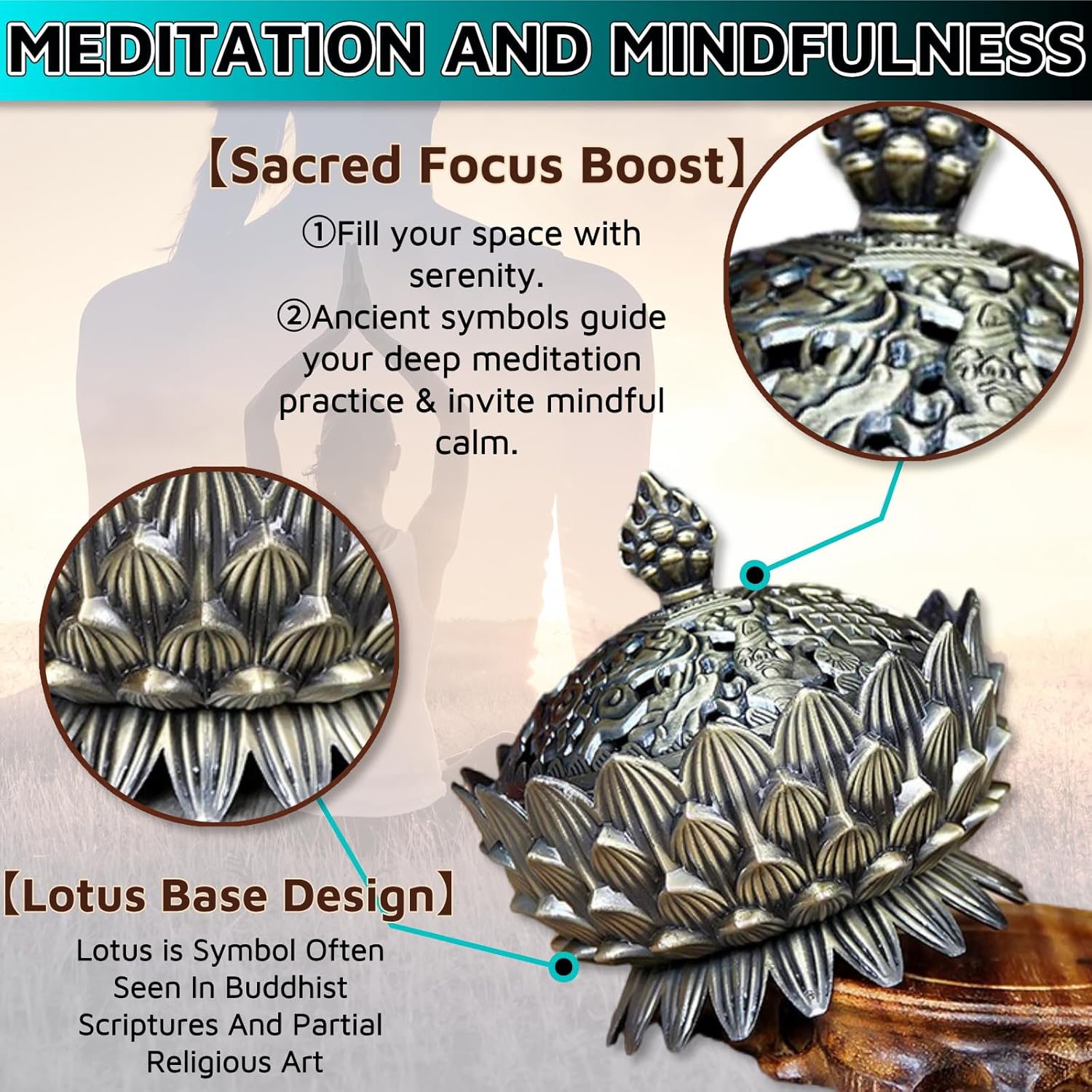 Classic Lotus Incense Burner 38 x 38 x 38