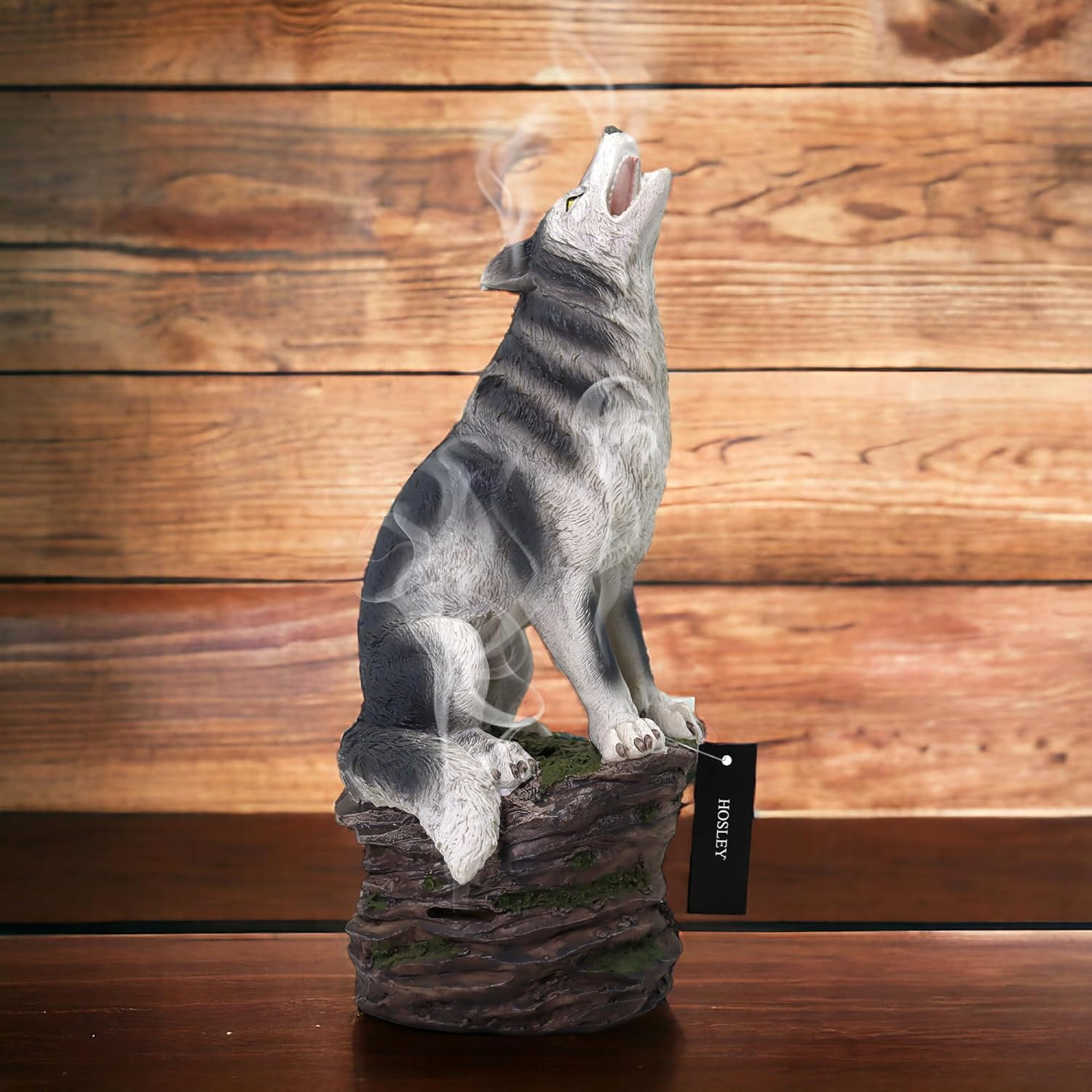 Hosley Resin Wolf Incense Burner 12 Inch
