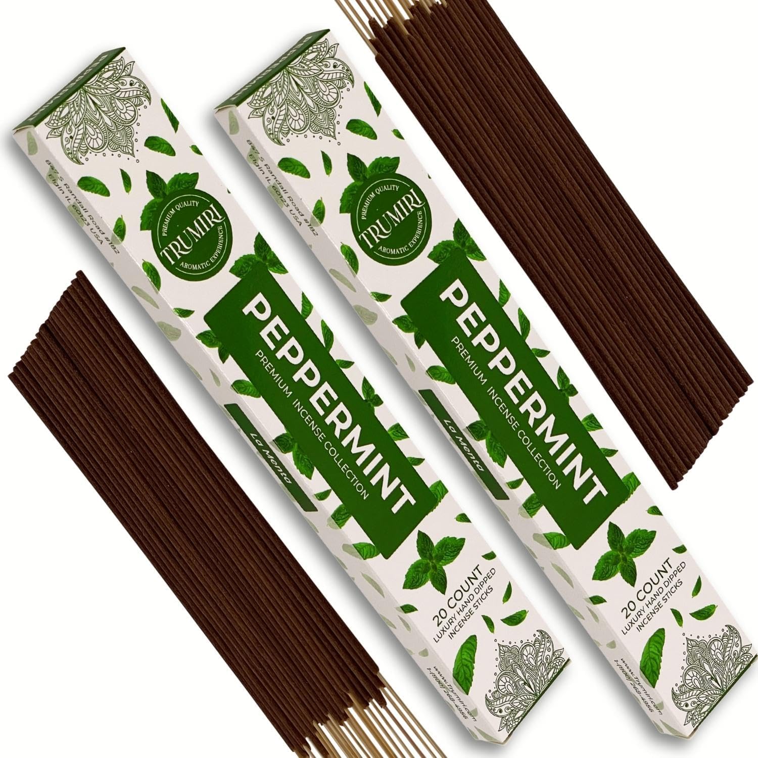 Peppermint Incense Sticks - 40 Sticks Dual Pack
