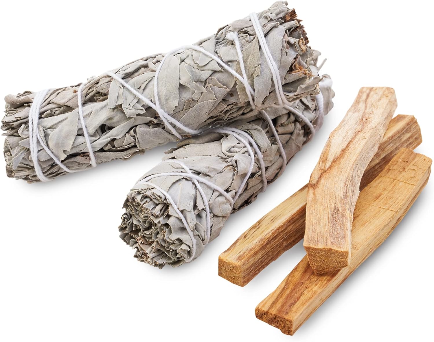 Smudge Kit Refill - White Sage Palo Santo for Cleansing Healing Meditation and Incense