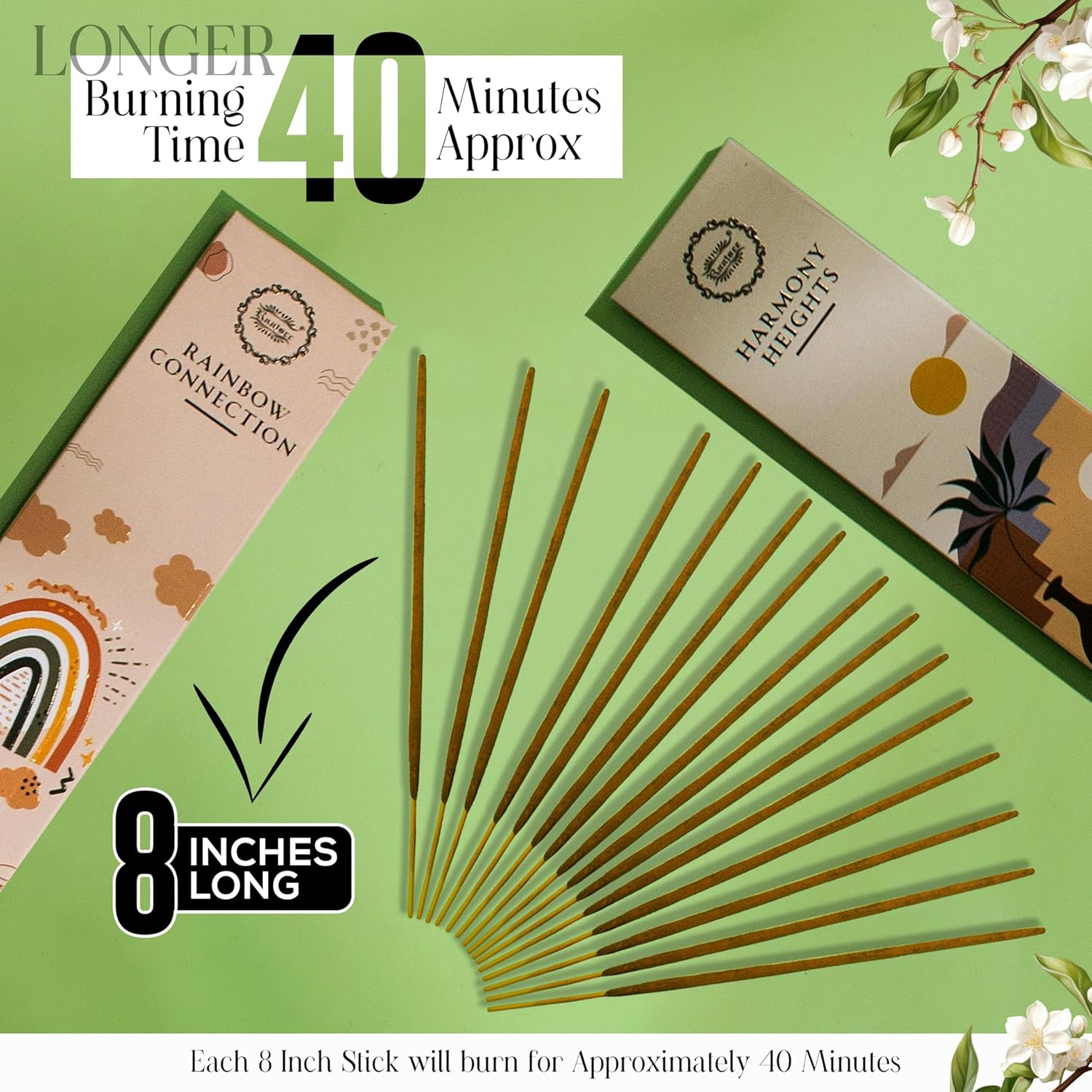 Raajsee Organic Incense Sticks - 120 Sticks with Holder