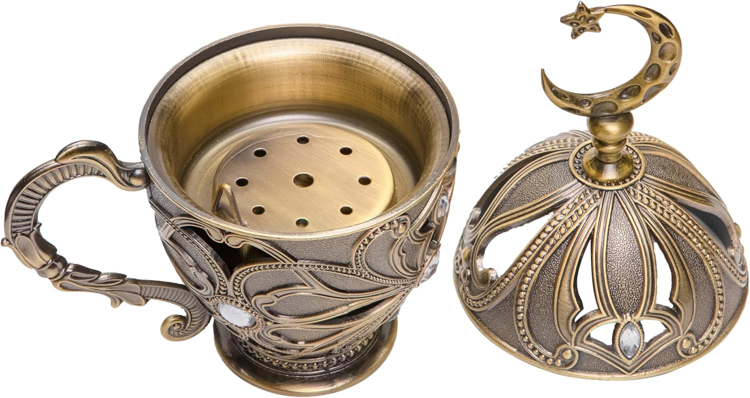 Frankincense Incense Burner with Handle for Bakhoor Myrrh Cone