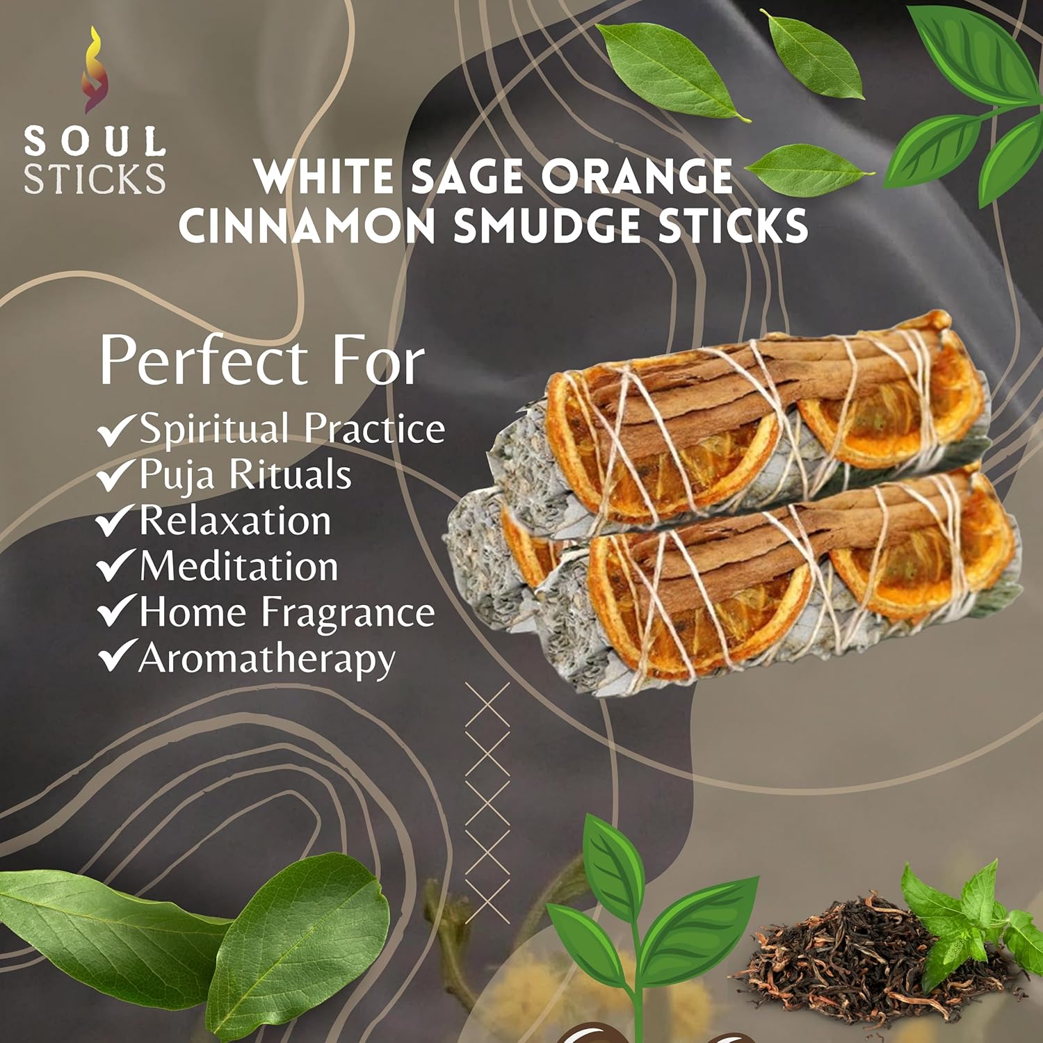 Soul Sticks 3 Pack Smudge Sticks for Cleansing and Abundance