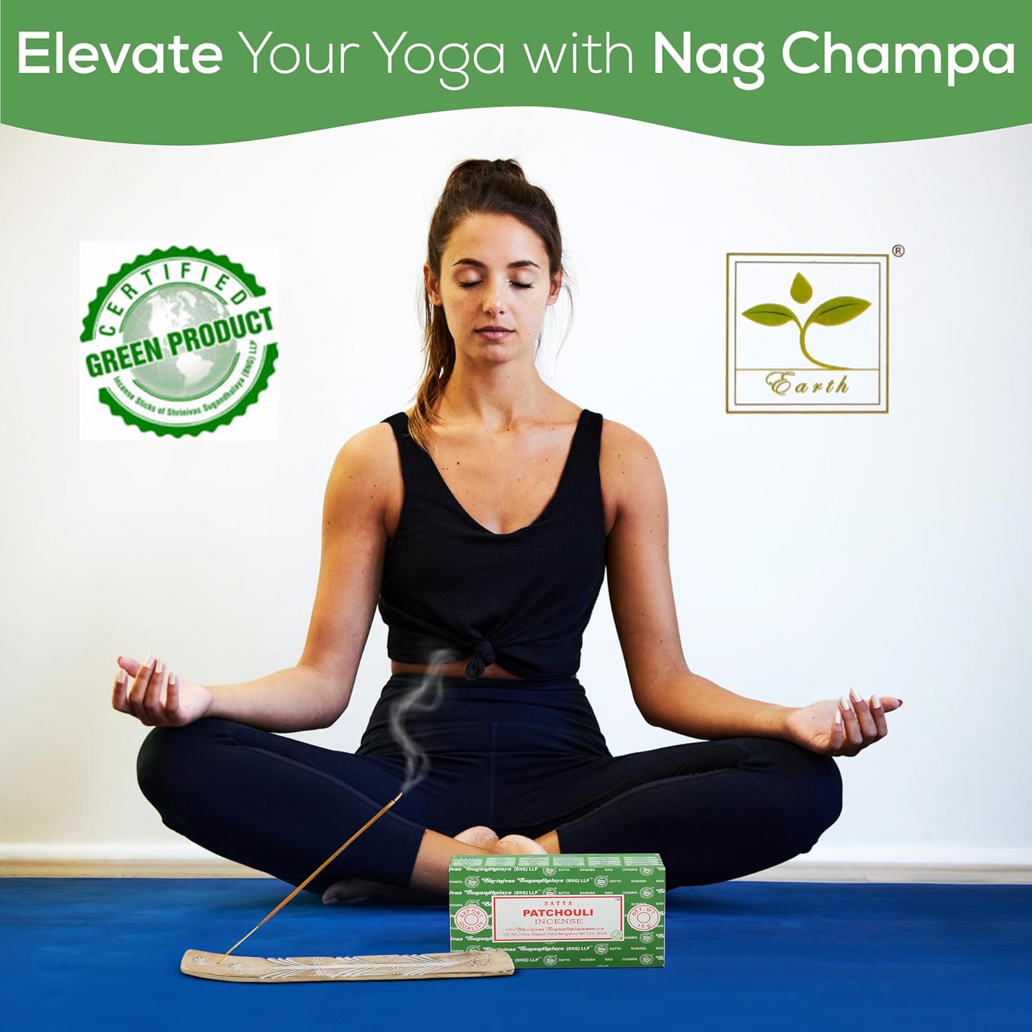 Satya Patchouli Incense Sticks 15gmx12 Pack with Raajsee Holder