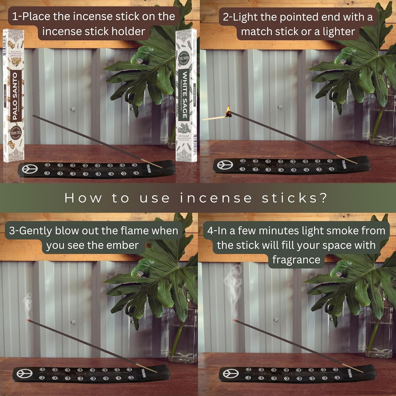 Trumiri Incense Sticks - 40 Pack 20 Palo Santo 20 White Sage