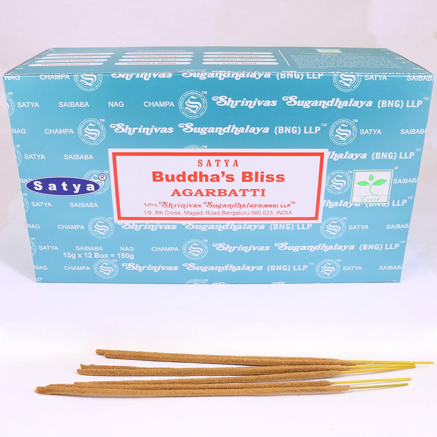 Satya Nag Champa Incense Sticks 12-Pack Set of 15g