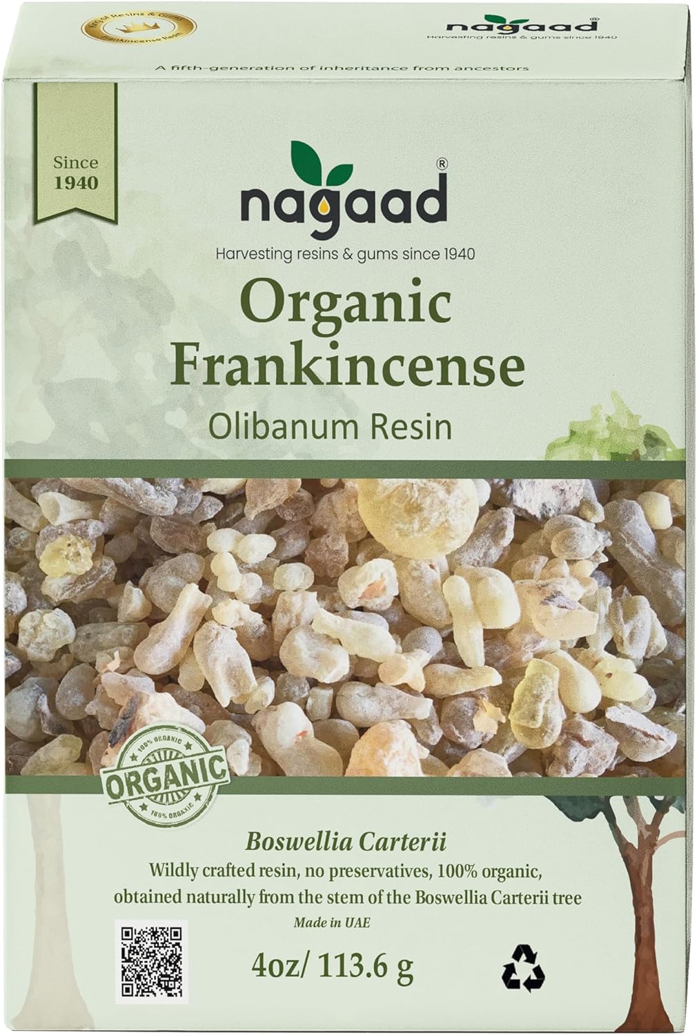 Organic Frankincense Resin 4 oz USDA Certified Pure